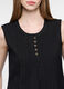 Blusa fit regular con scollo rotondo voile misto lino donna_2