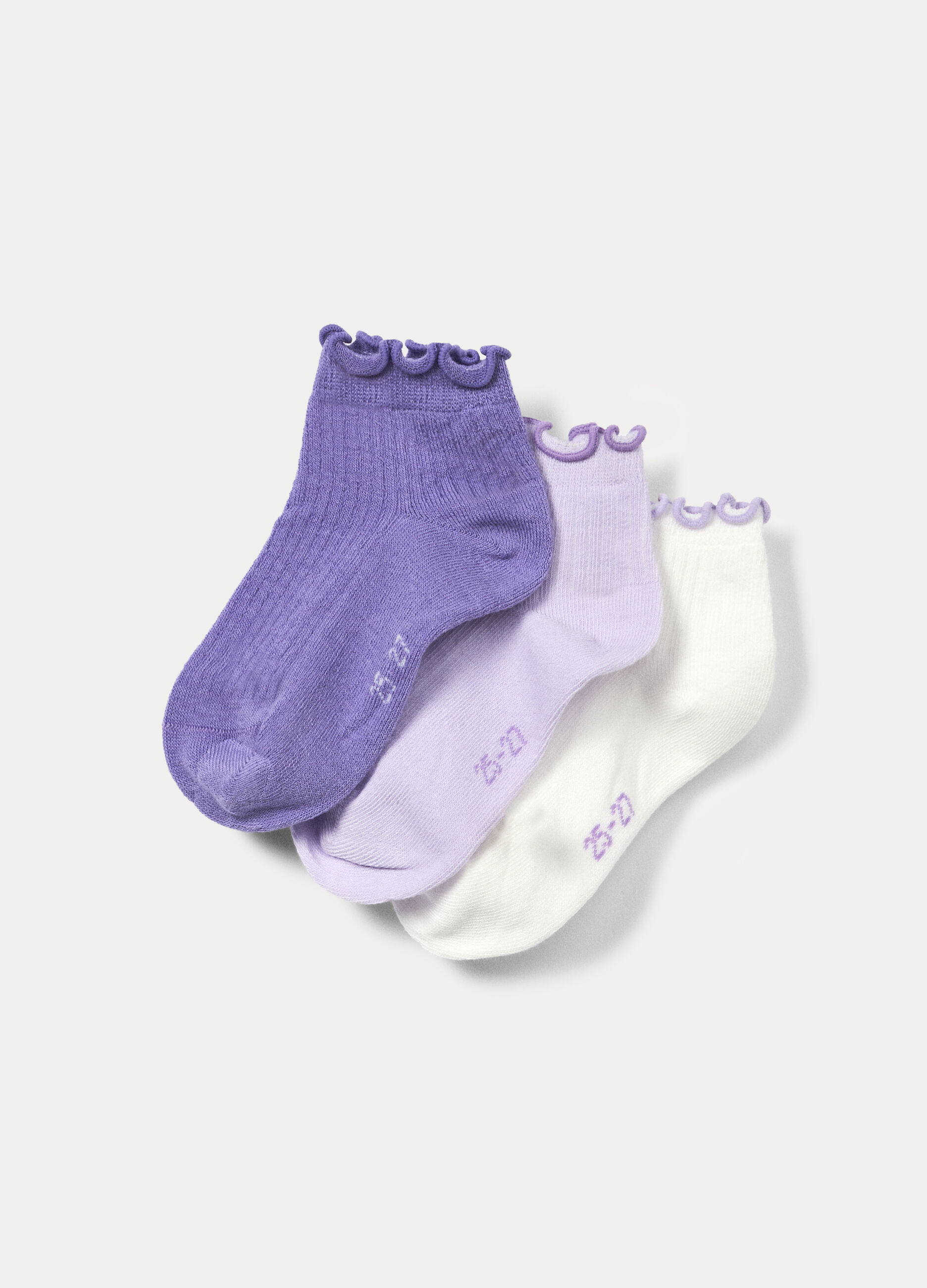 Pack 3 calze corte in costina misto cotone_1