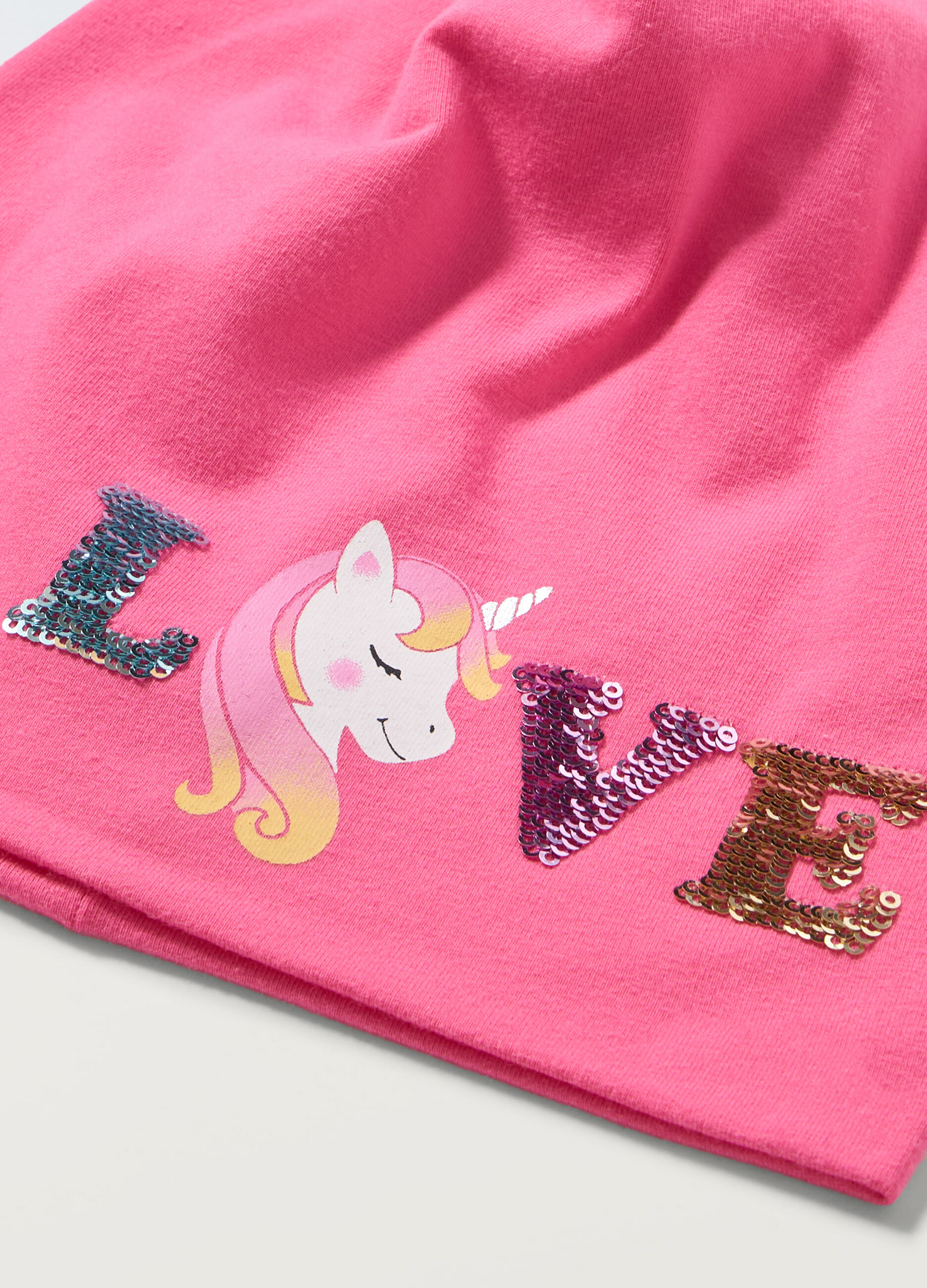 Berretto in cotone con paillettes stretch_1