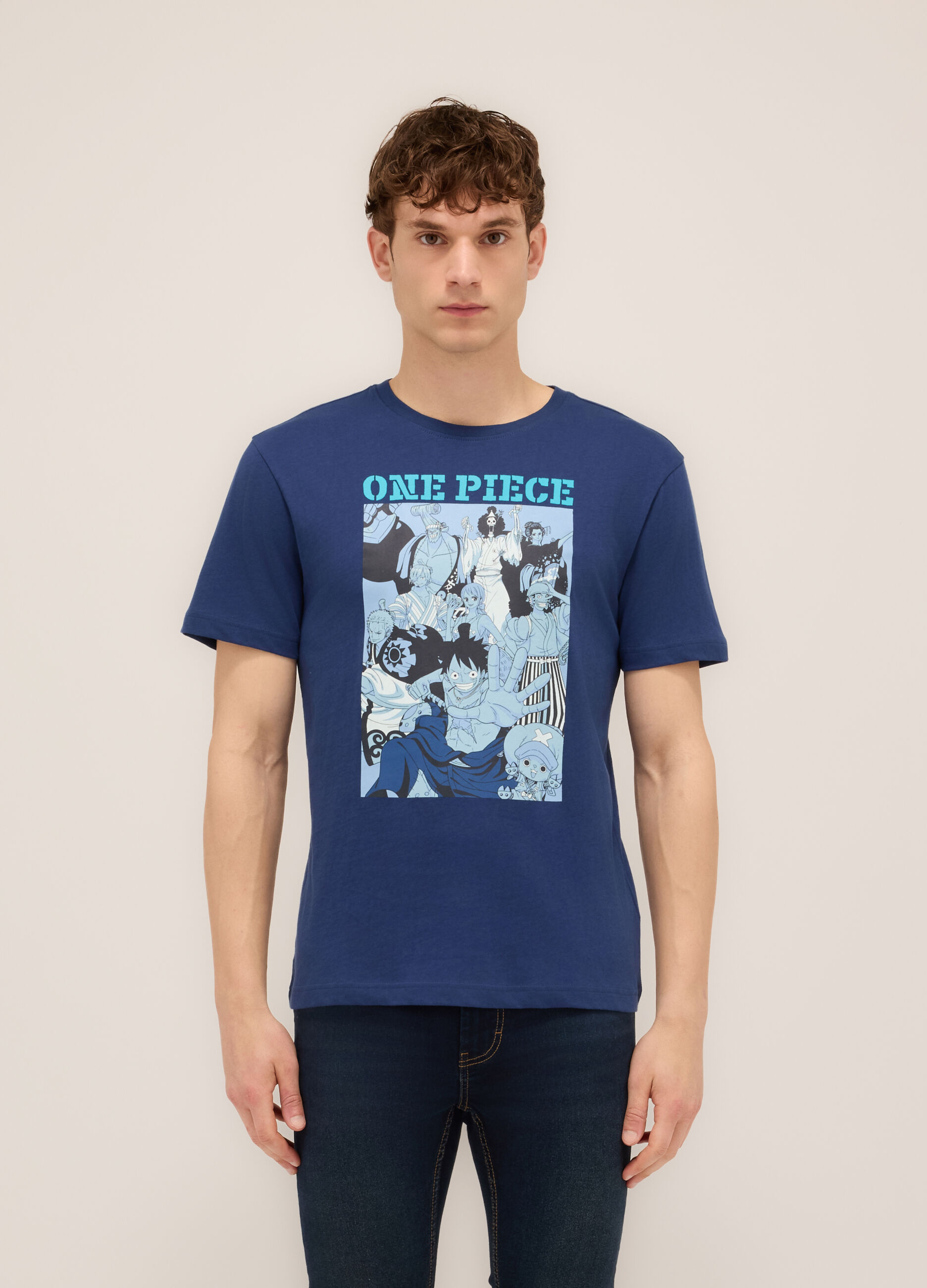 T-shirt girocollo stampa One Piece uomo_0