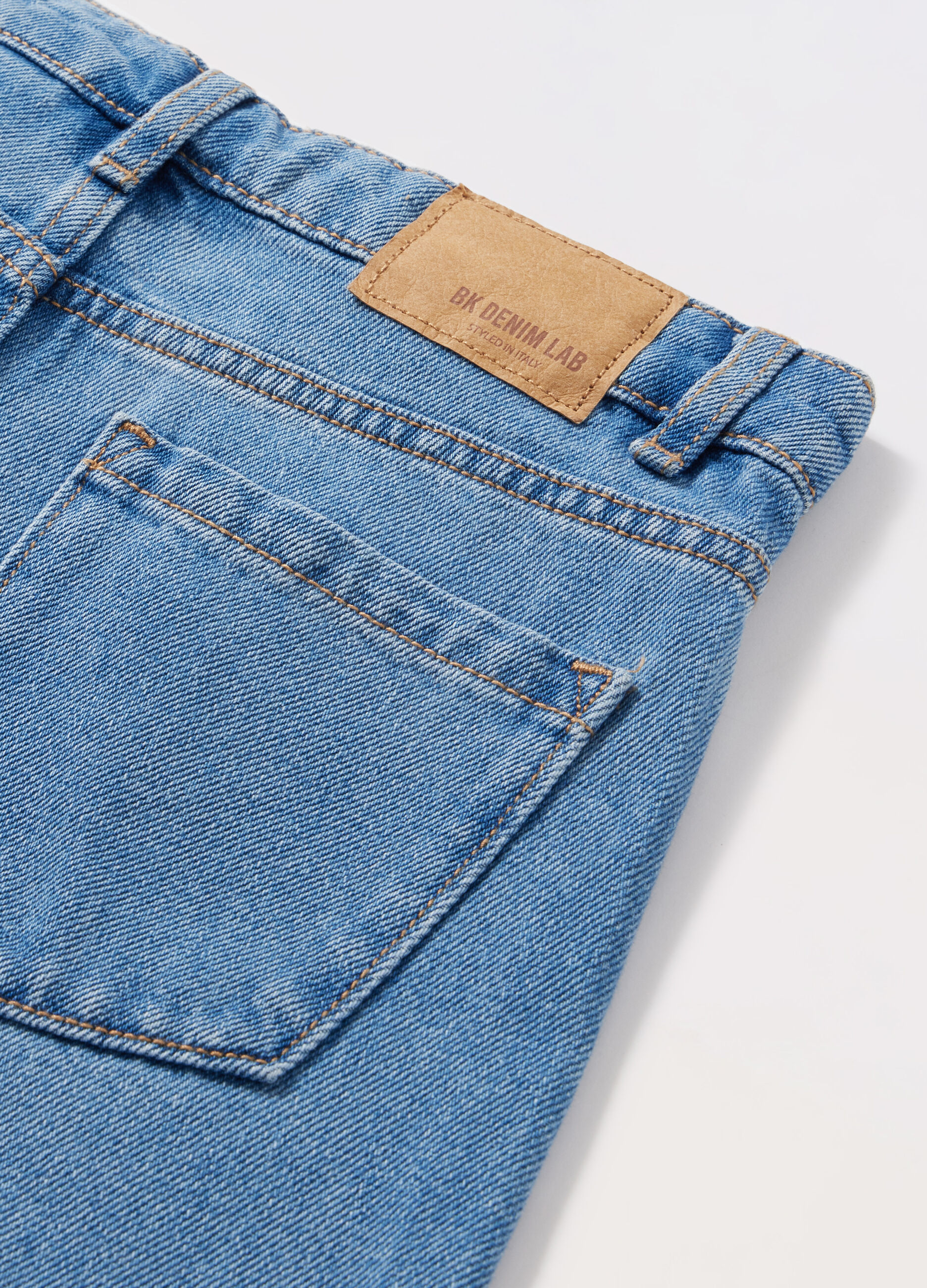 Pantaloni in denim di misto cotone ragazza_1