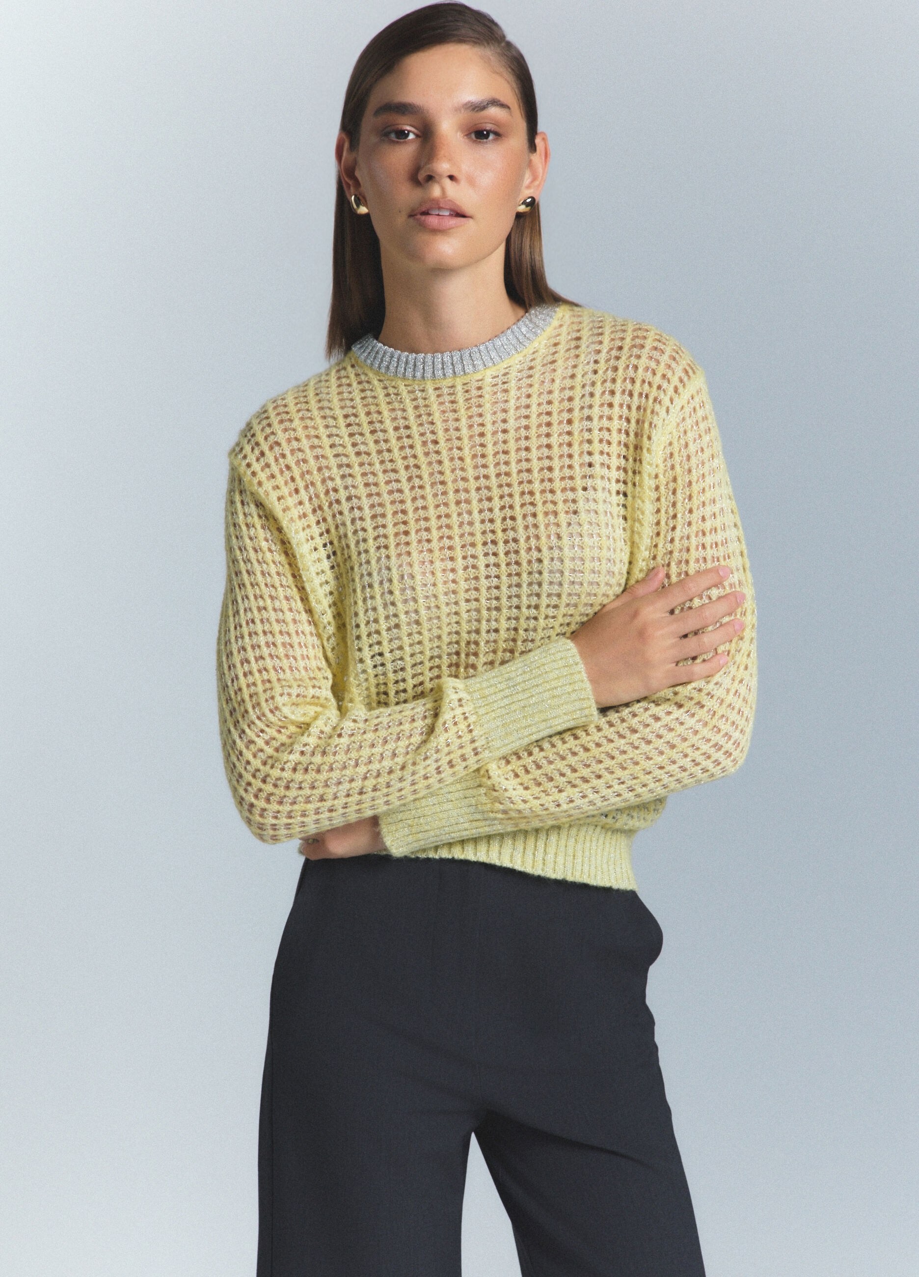 Pullover girocollo operato donna_1