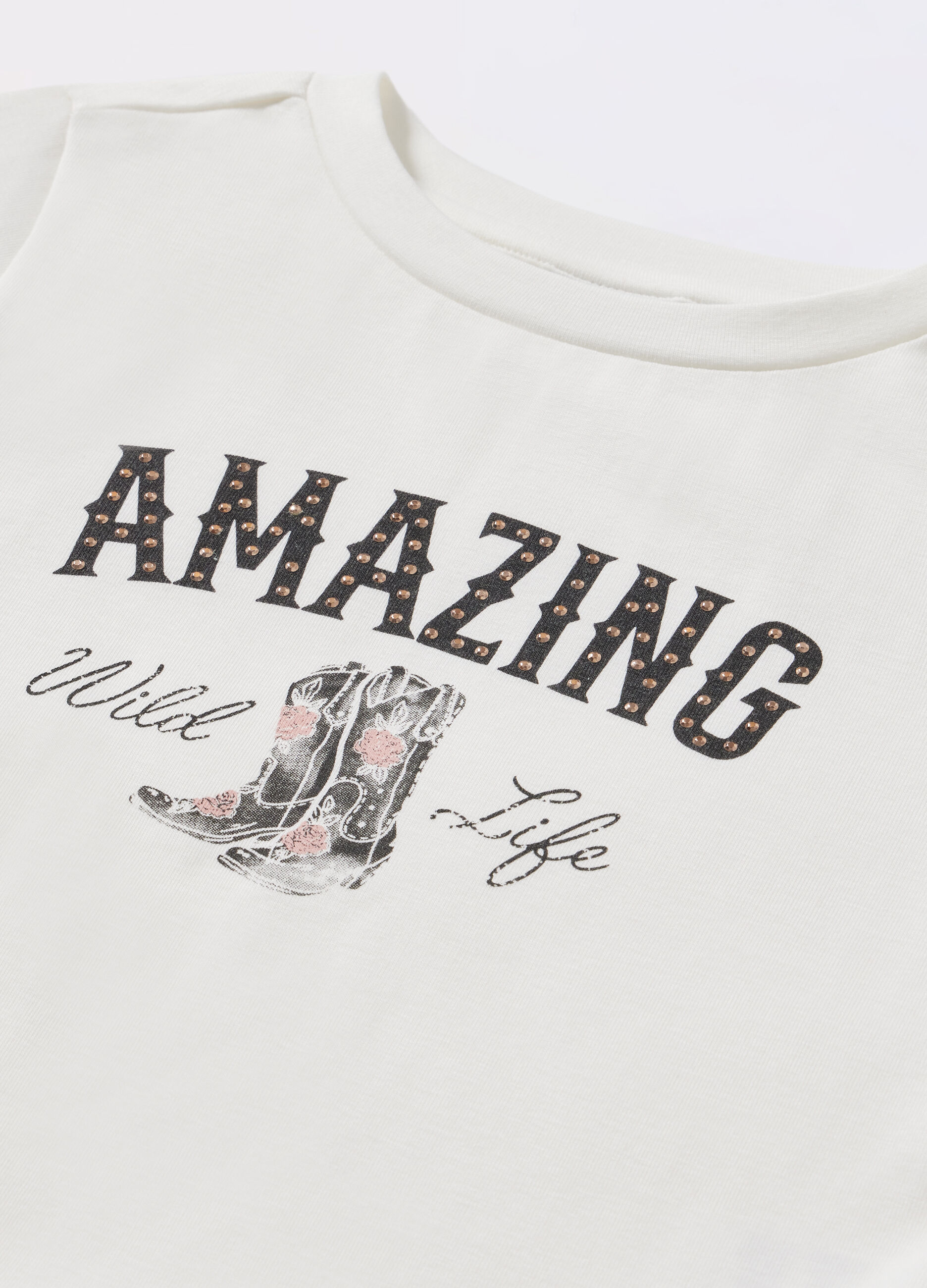 T-shirt in cotone stretch ragazza_1