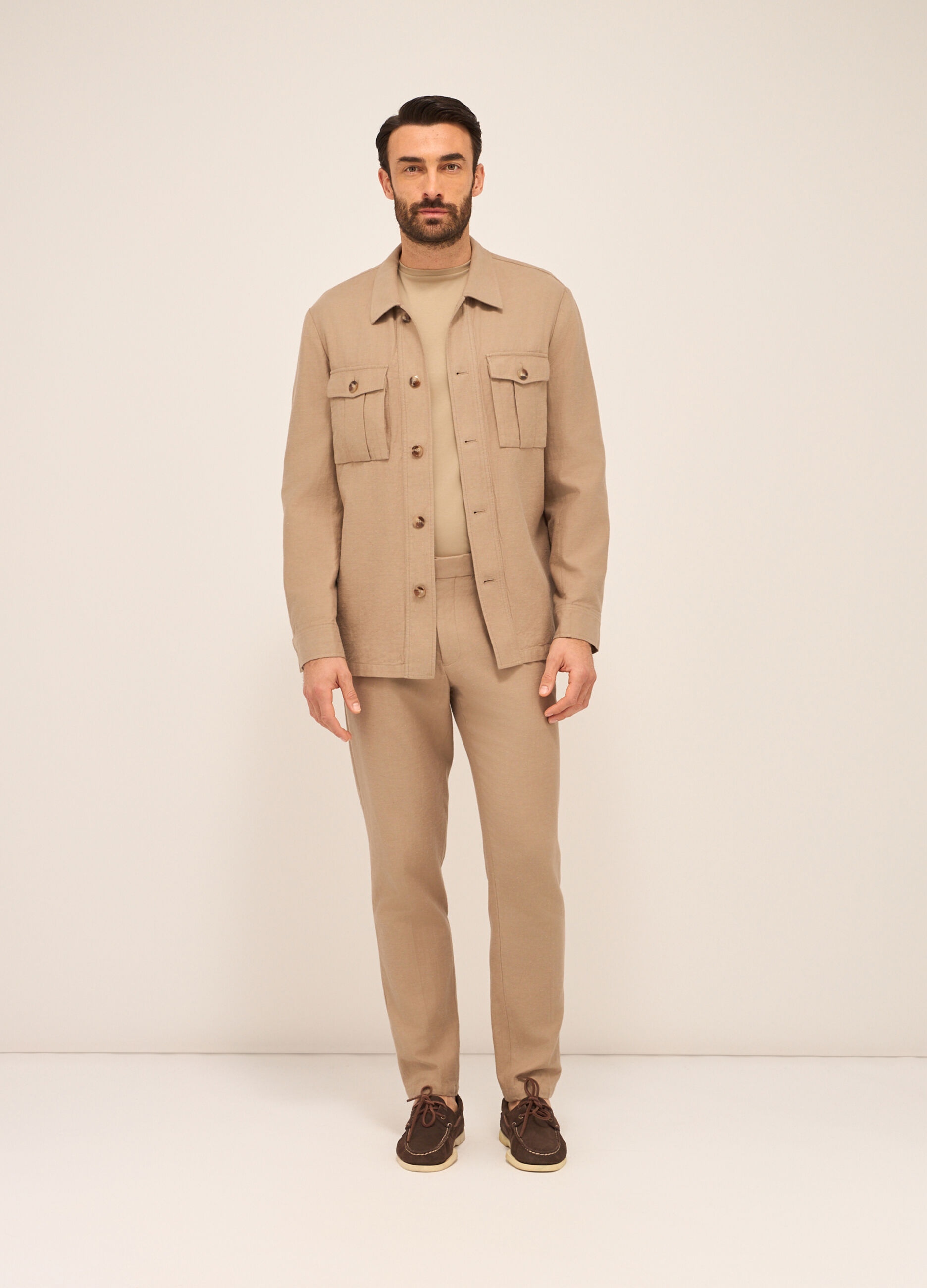 Chore jacket in misto cotone e lino uomo_0