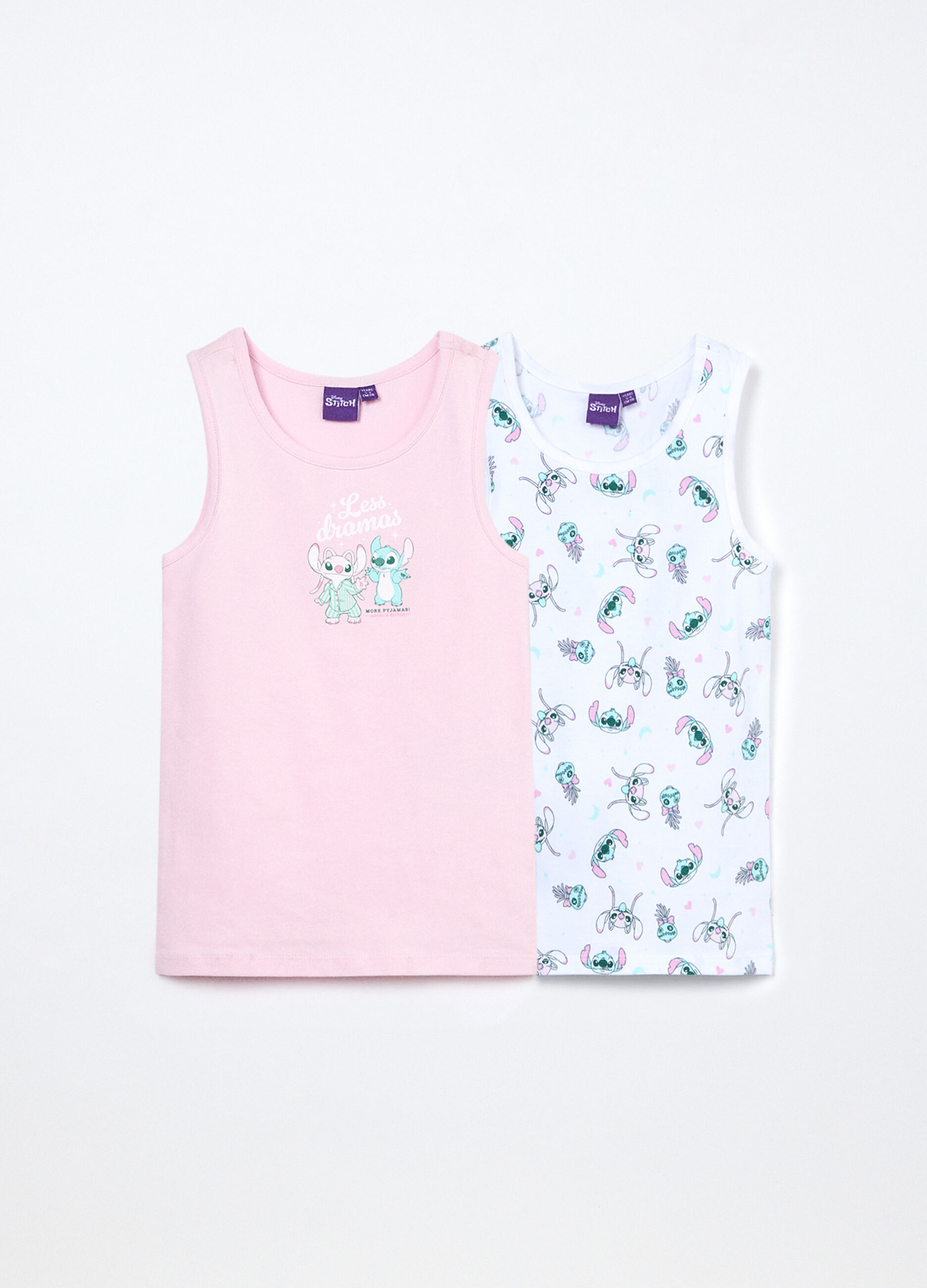 Pack 2 canotte in jersey di cotone stretch bambina_0