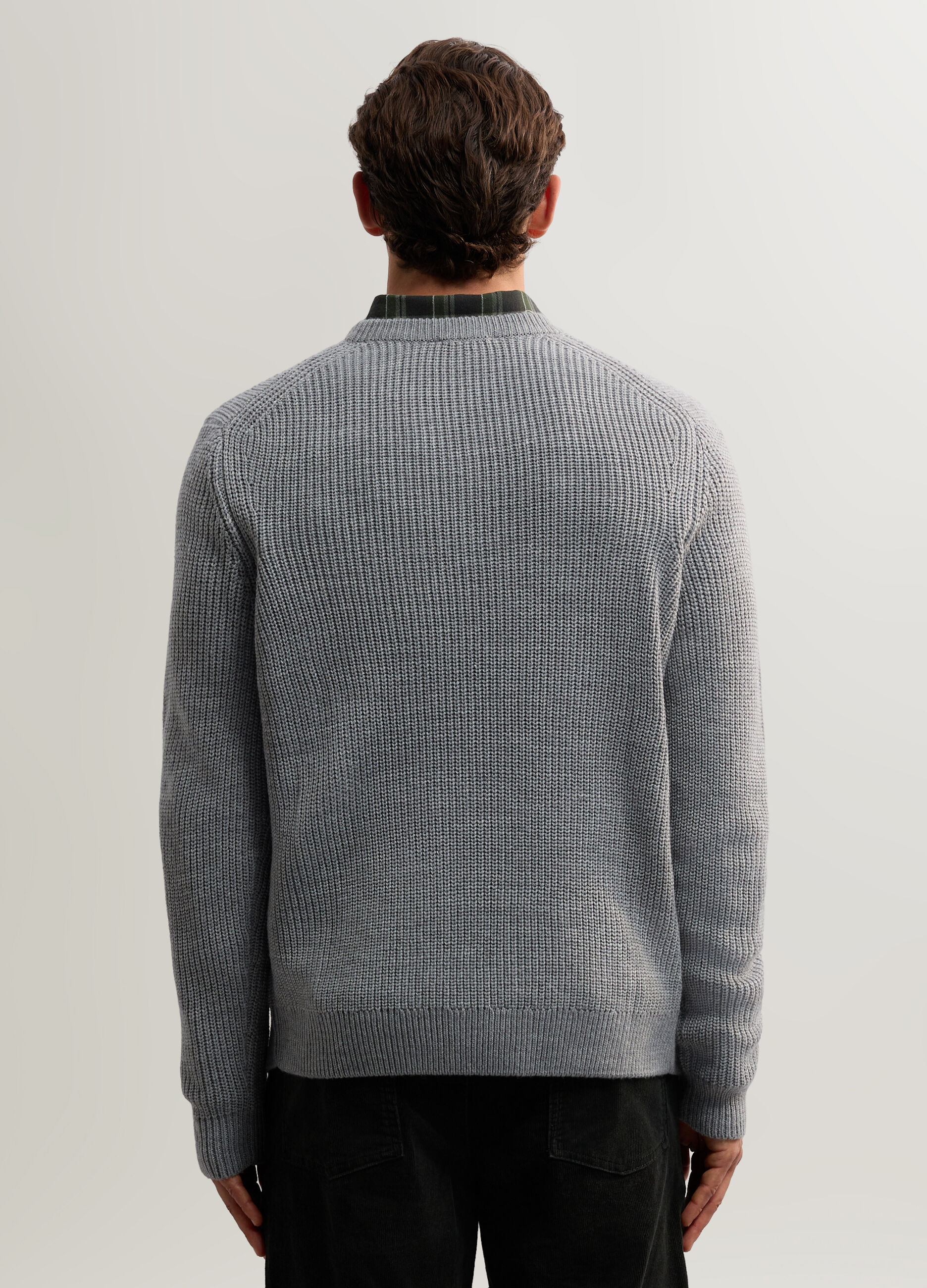 Maglione girocollo a mezza costa inglese uomo_1