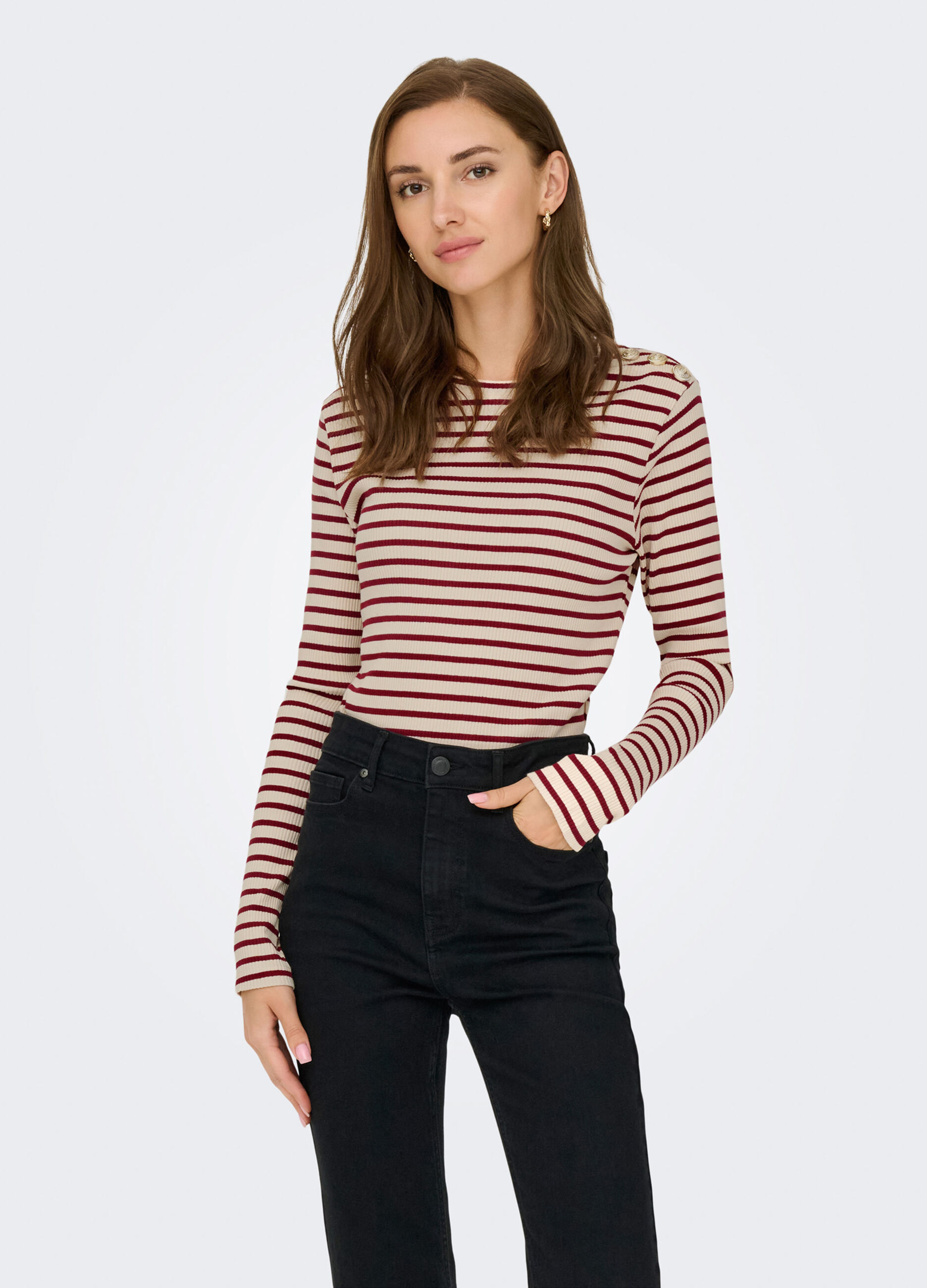 T-shirt a righe donna_0