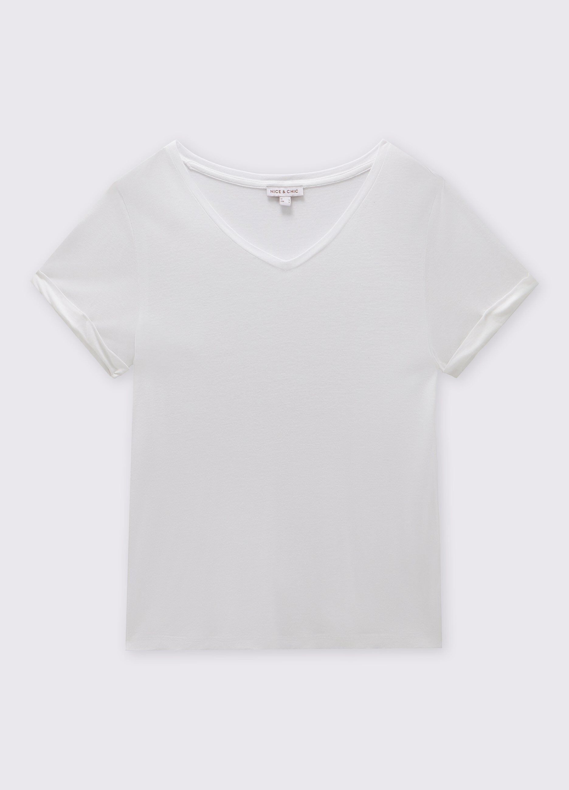 T-shirt in pura viscosa a maniche corte donna_0