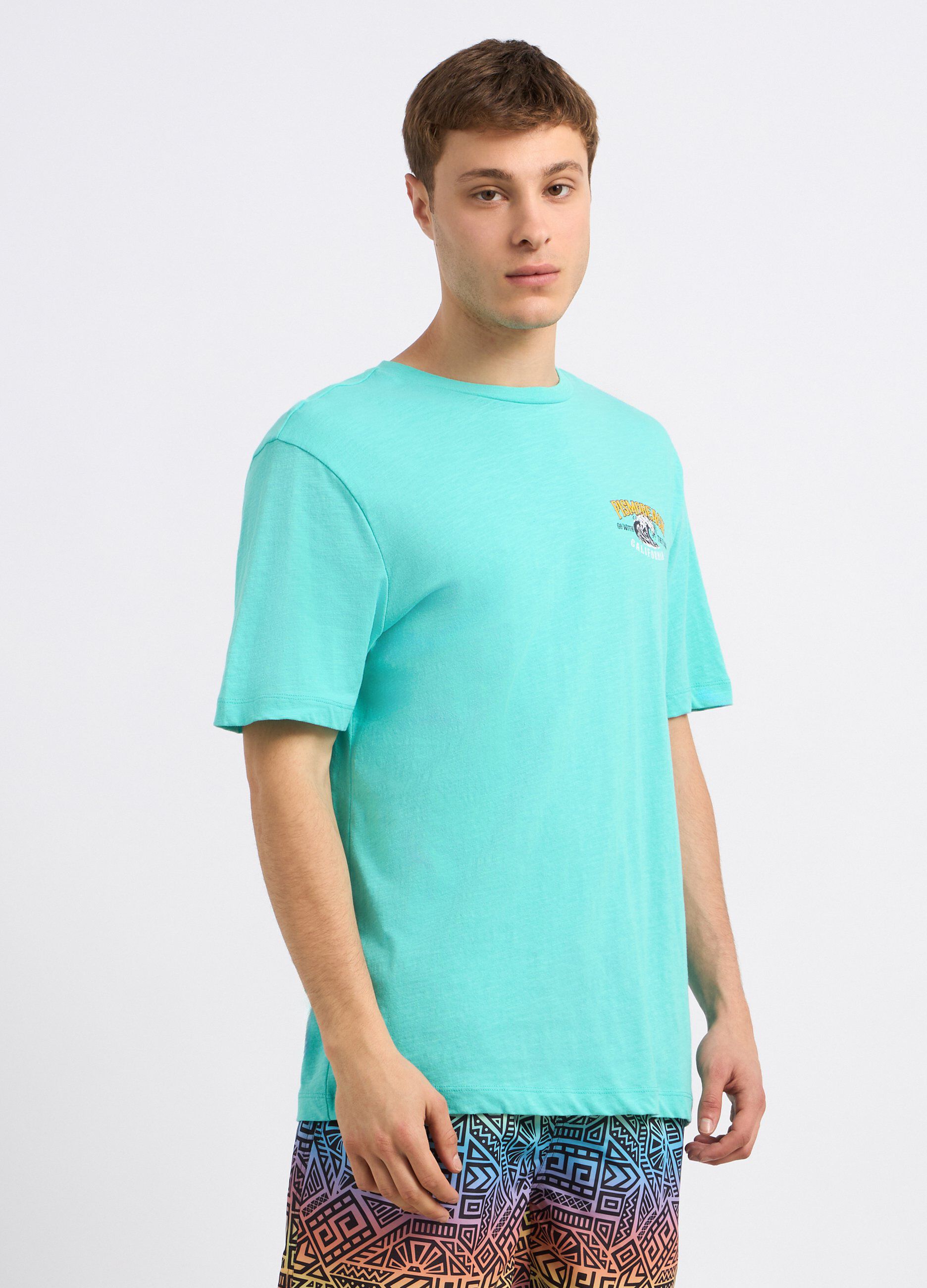 T-shirt in puro cotone con stampa uomo_0