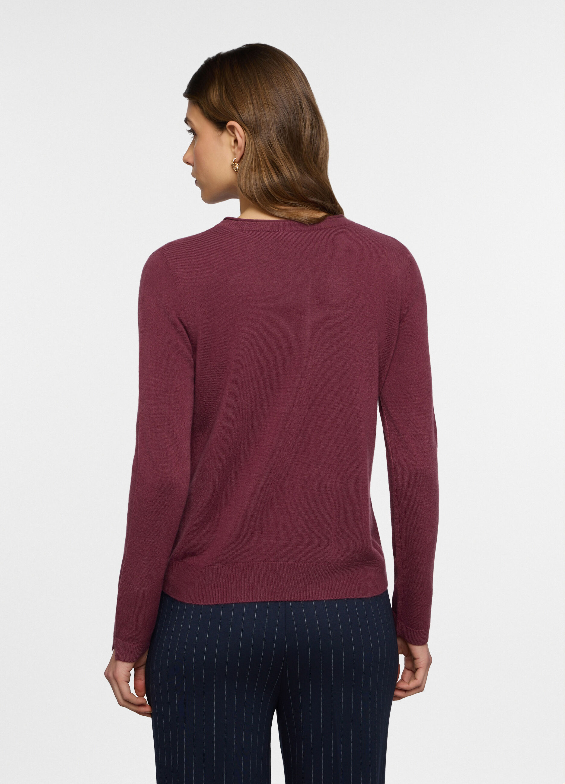 Cardigan girocollo rasato donna_1