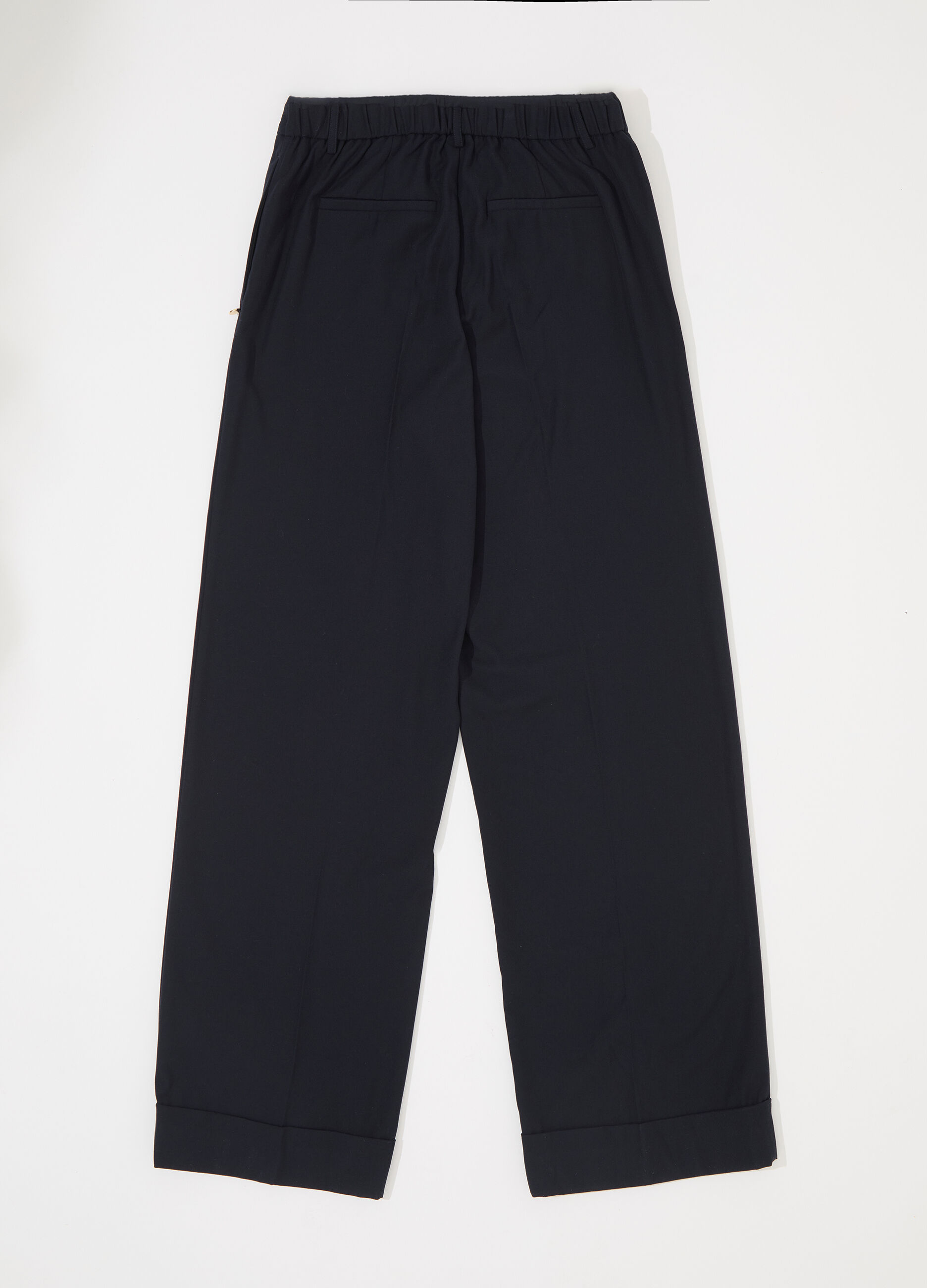 Pantalone palazzo in misto lana e viscosa donna_5
