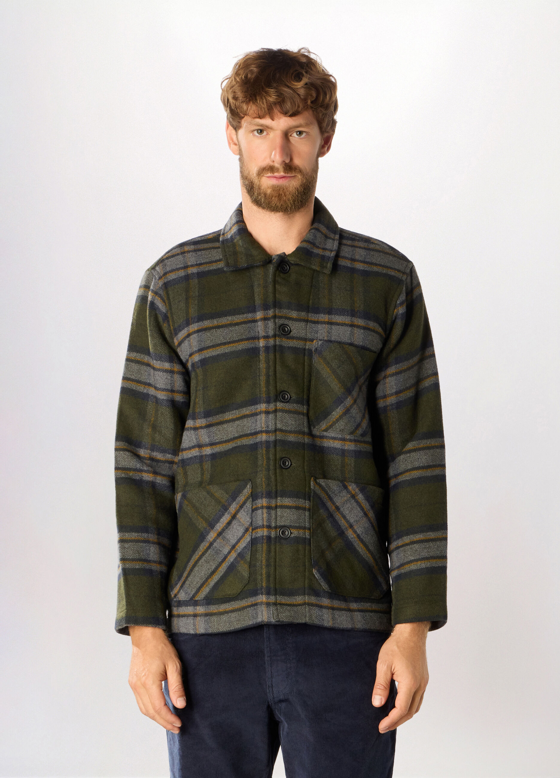 Giacca a camicia a quadri uomo_0