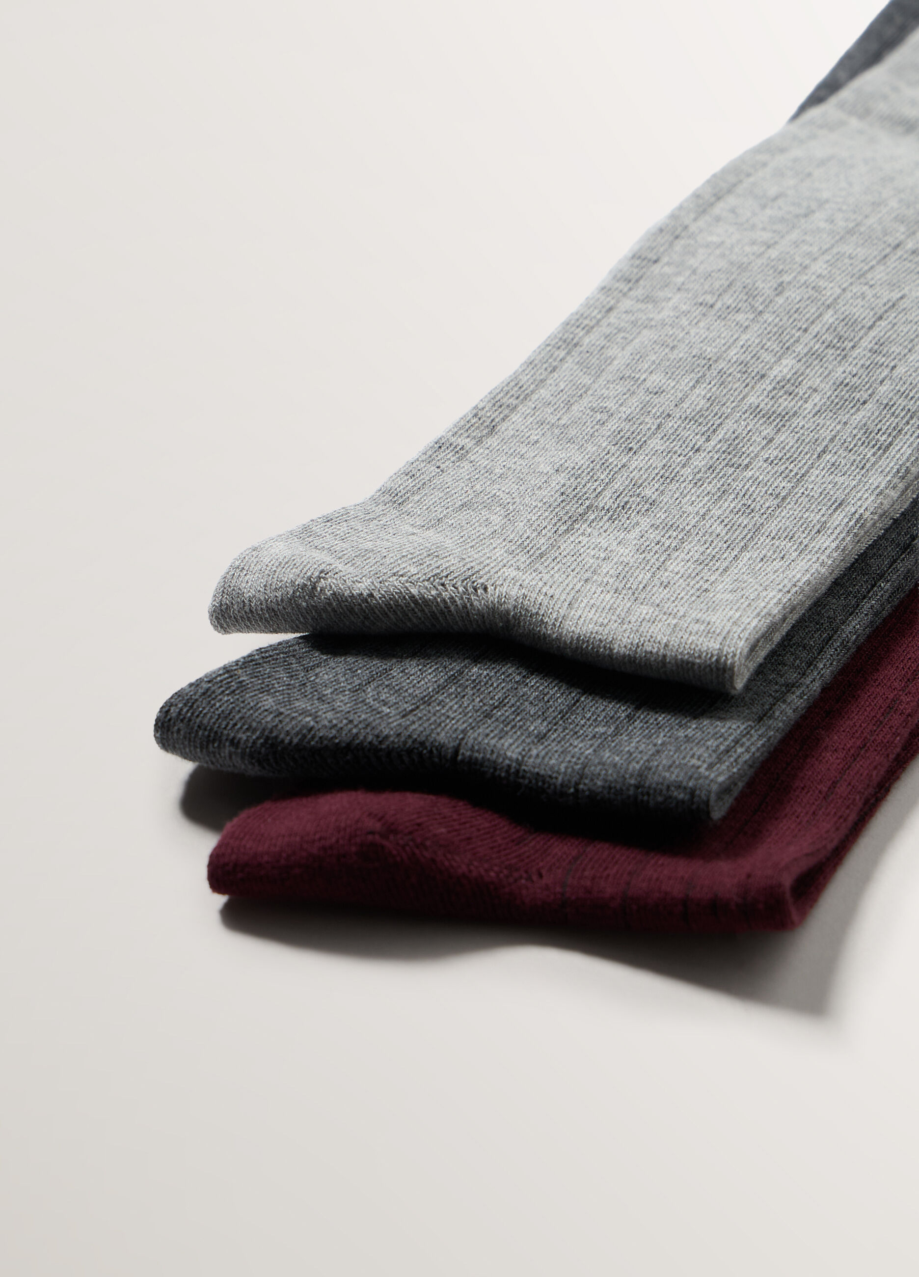 3 pack calze al ginocchio in cotone stretch a coste uomo_1