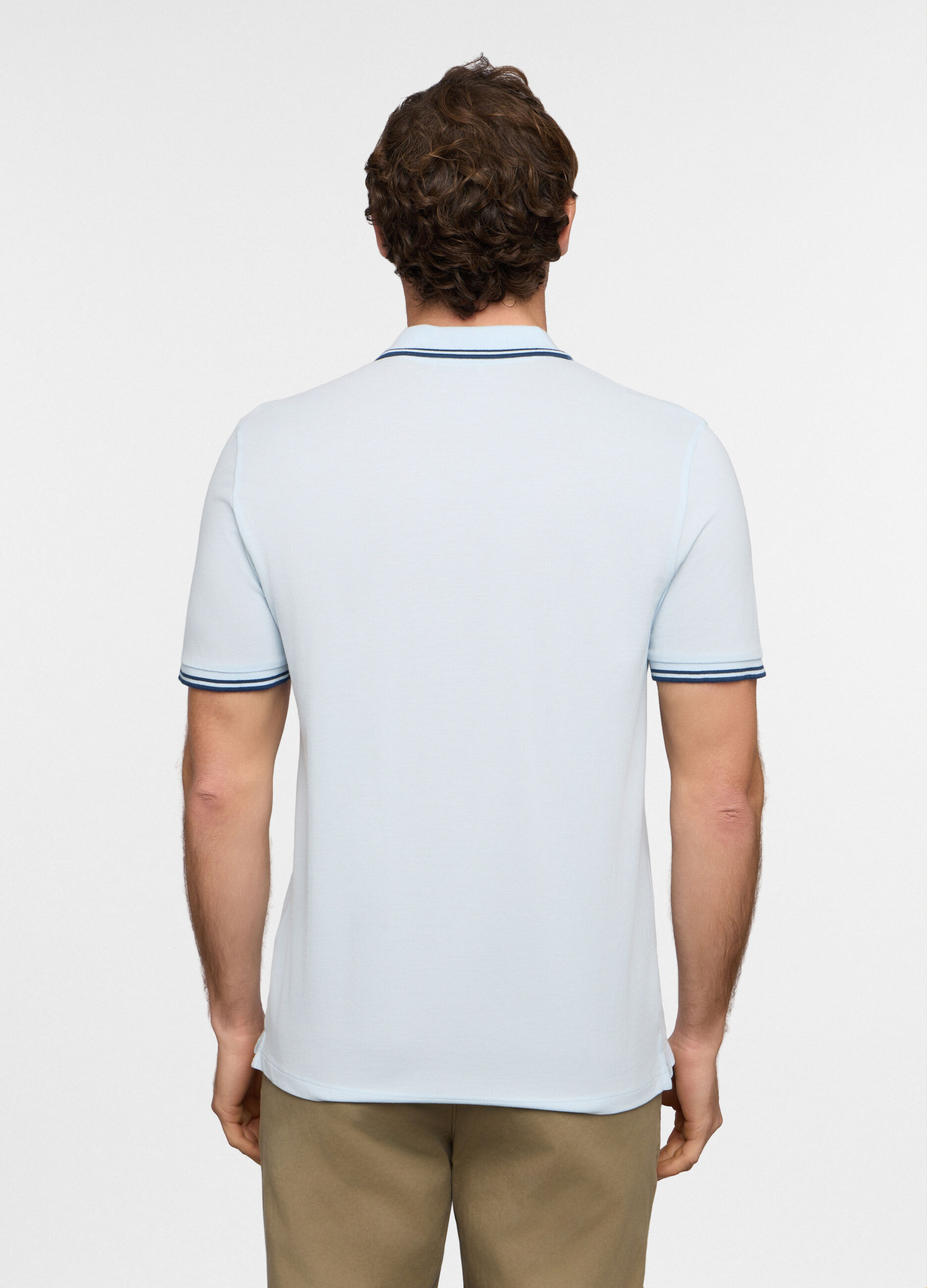 Polo a maniche corte con profilo a contrasto uomo_1