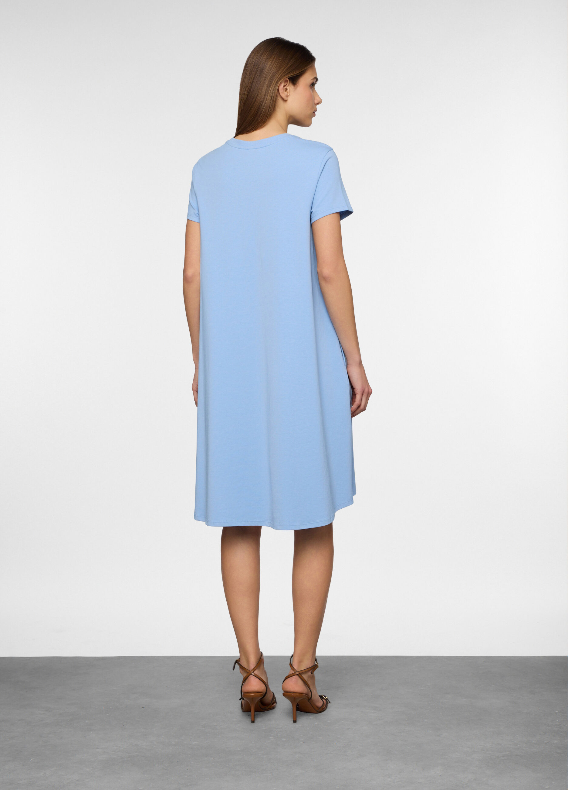 Vestito corto in jersey stretch fit wide donna_1