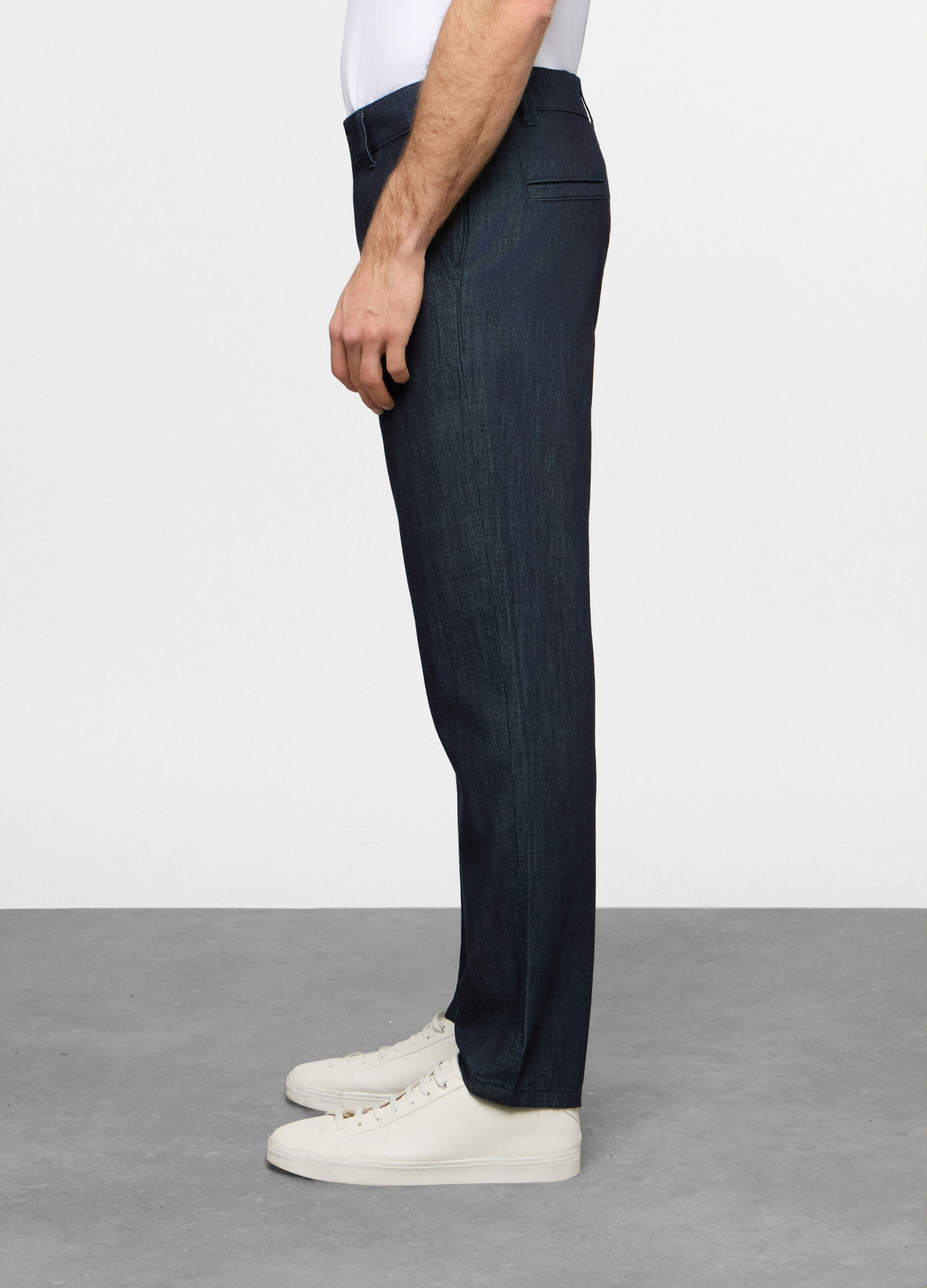 Jeans slim fit in denim di cotone e viscosa uomo_1