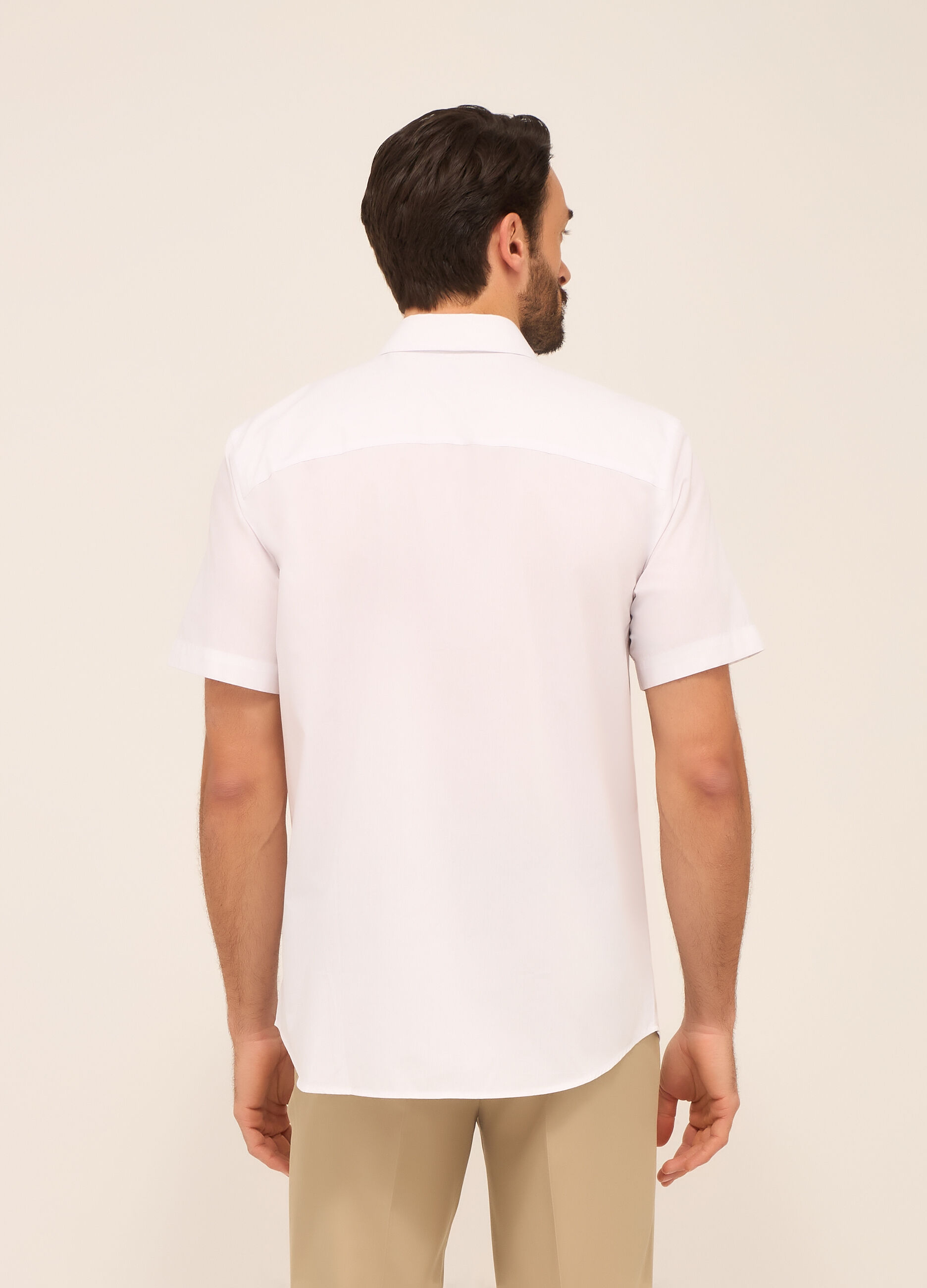Camicia a maniche corte in misto cotone uomo_1