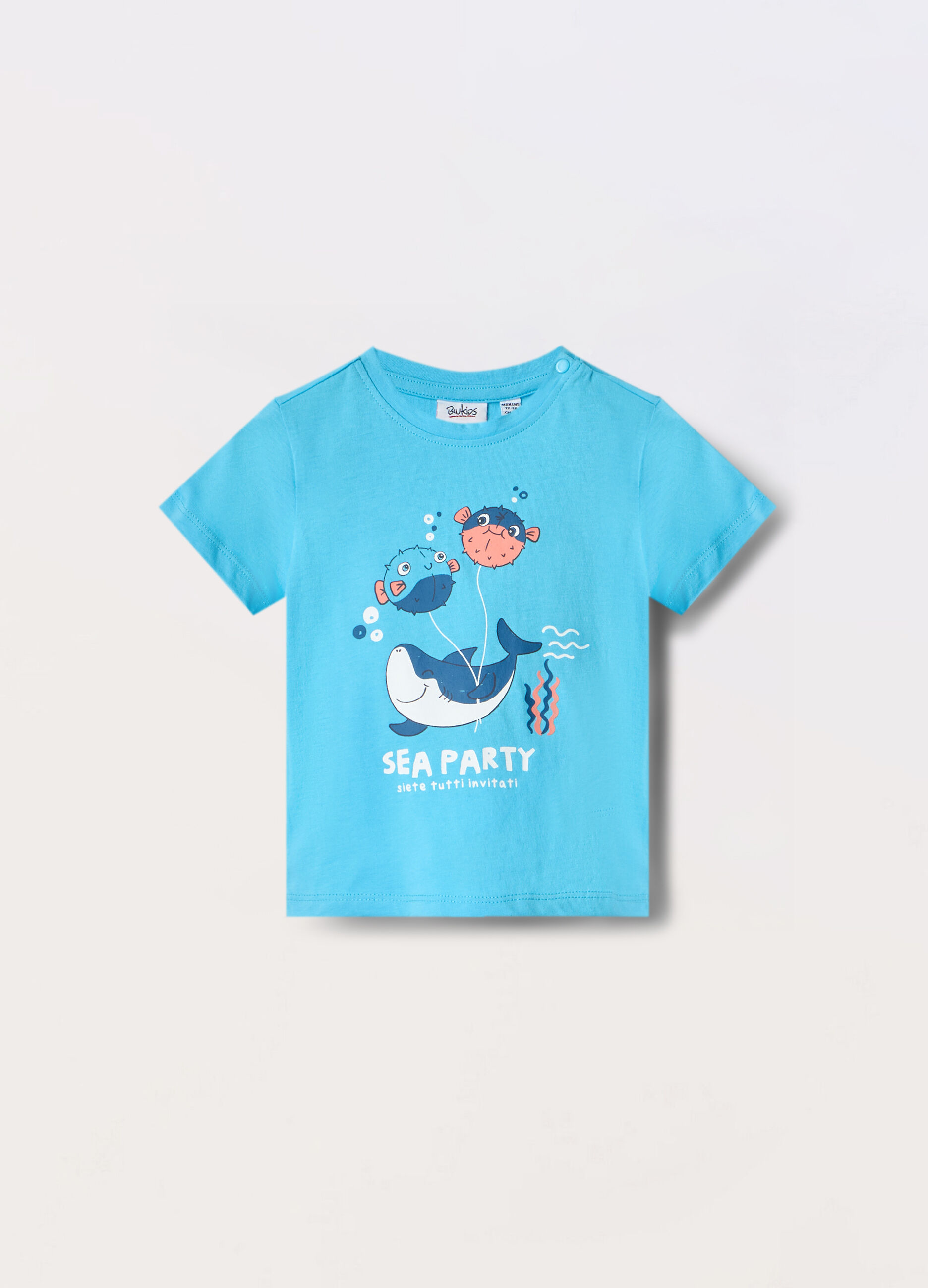 T-shirt in jersey di puro cotone neonato_0