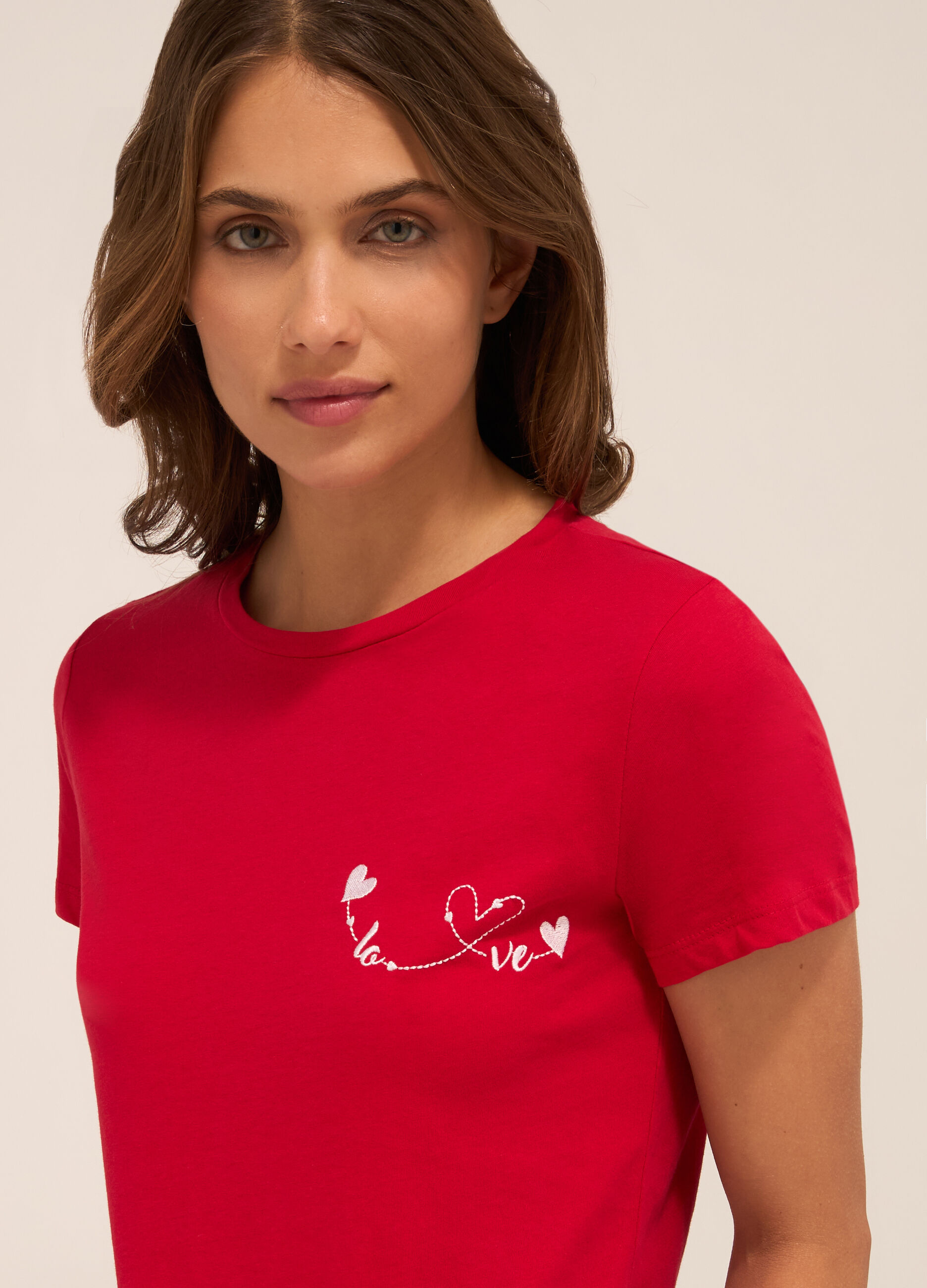 T-shirt in jersey di puro cotone donna_2