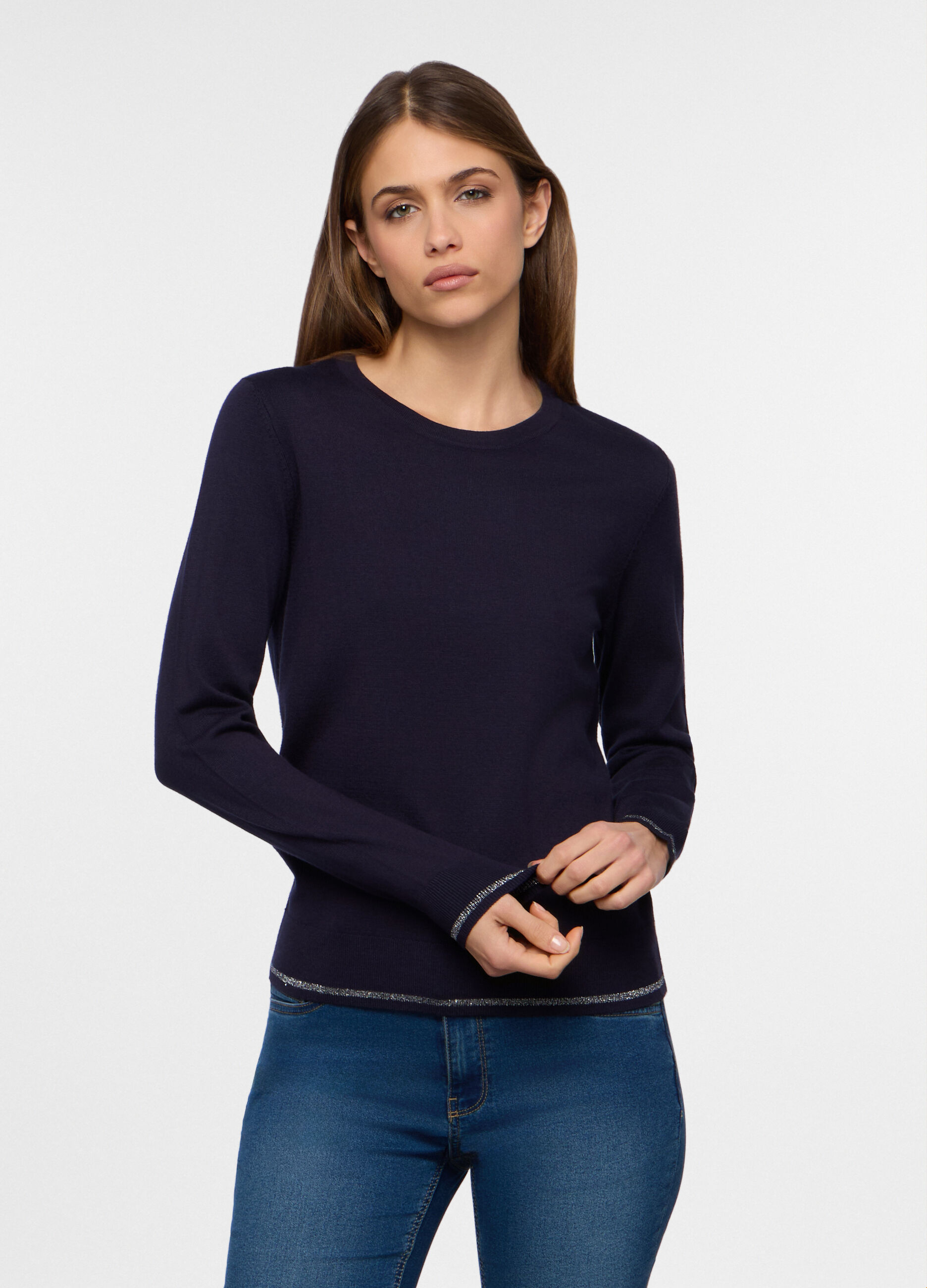 Pullover girocollo rasato donna_0