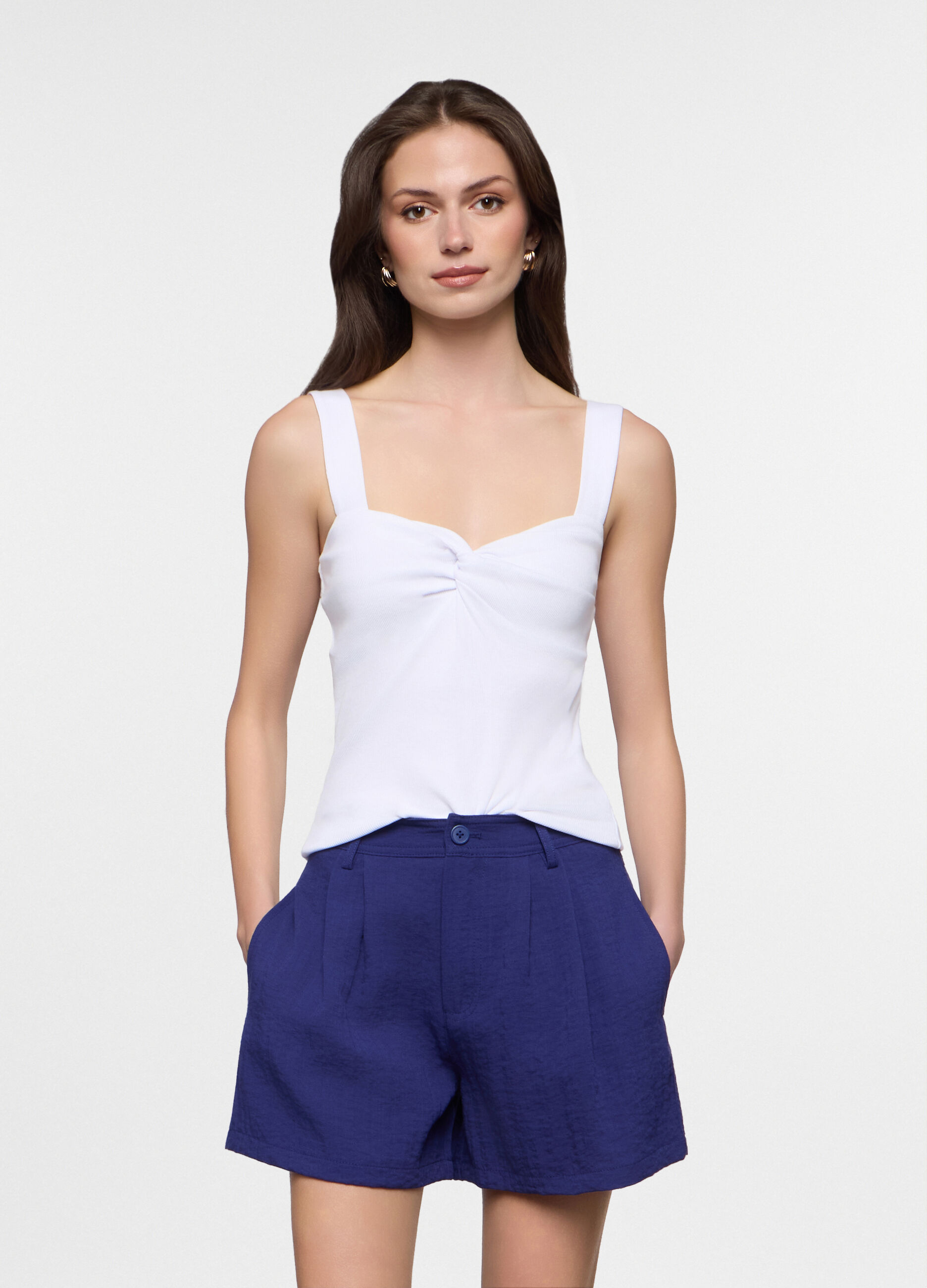 Canotta in costina stretch donna_0