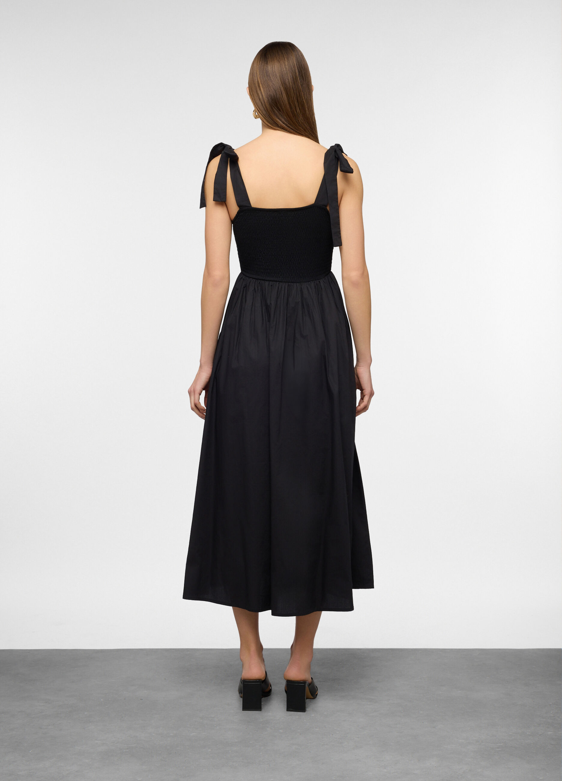 Vestito lungo smanicato fit regular in puro cotone donna_1