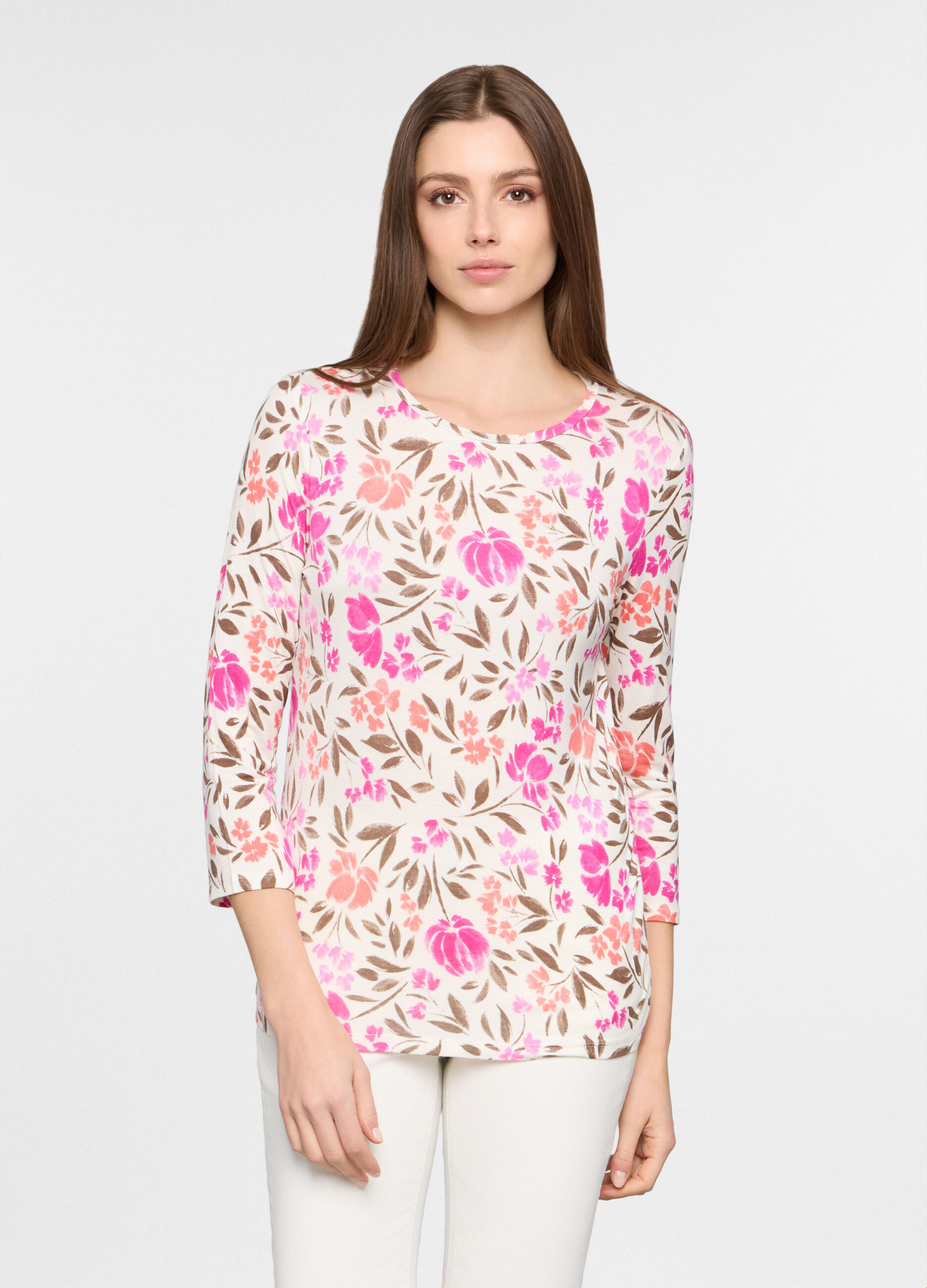 T-shirt girocollo in jersey stretch donna_0