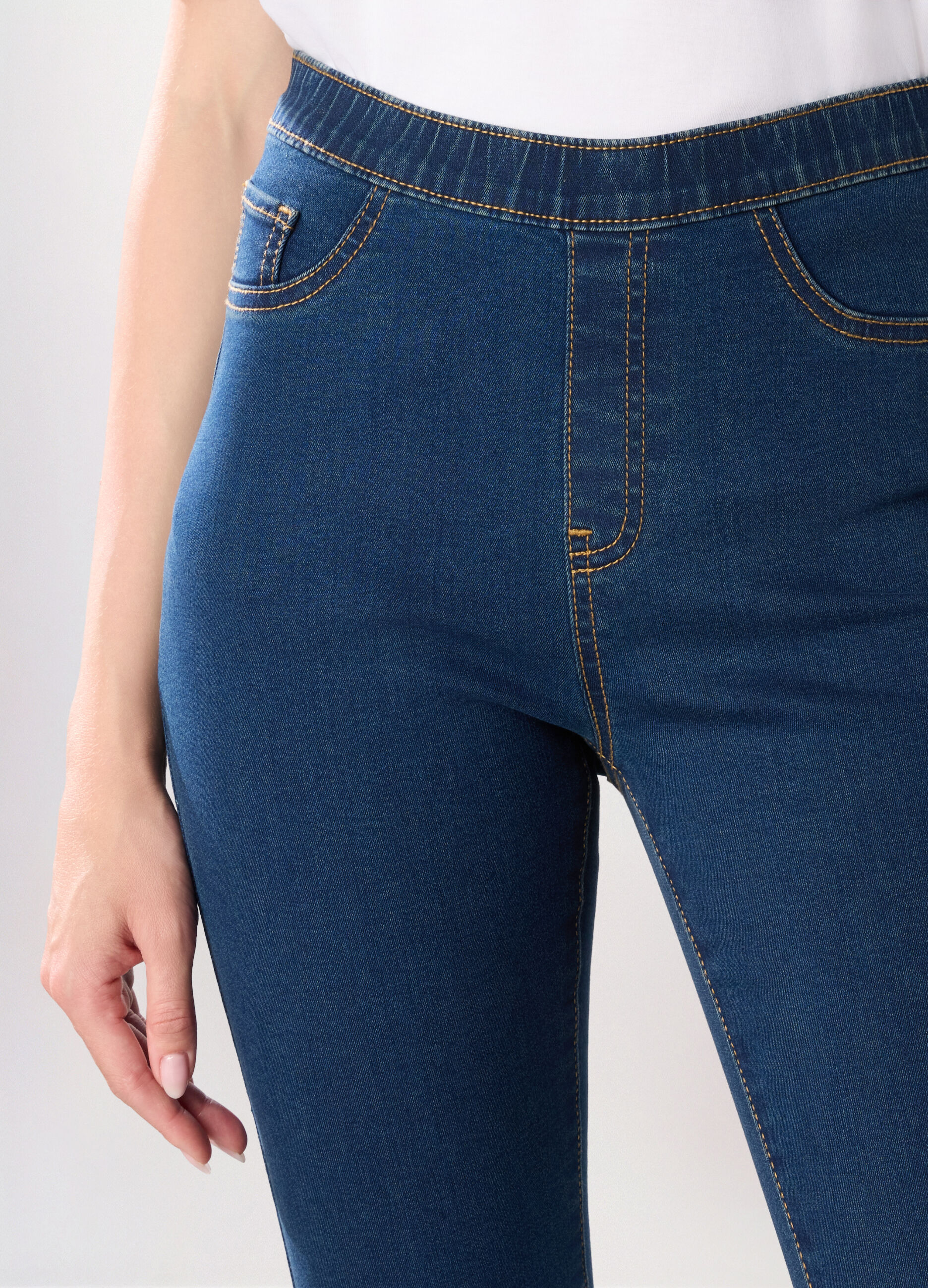 Jeggings in denim misto cotone donna_2