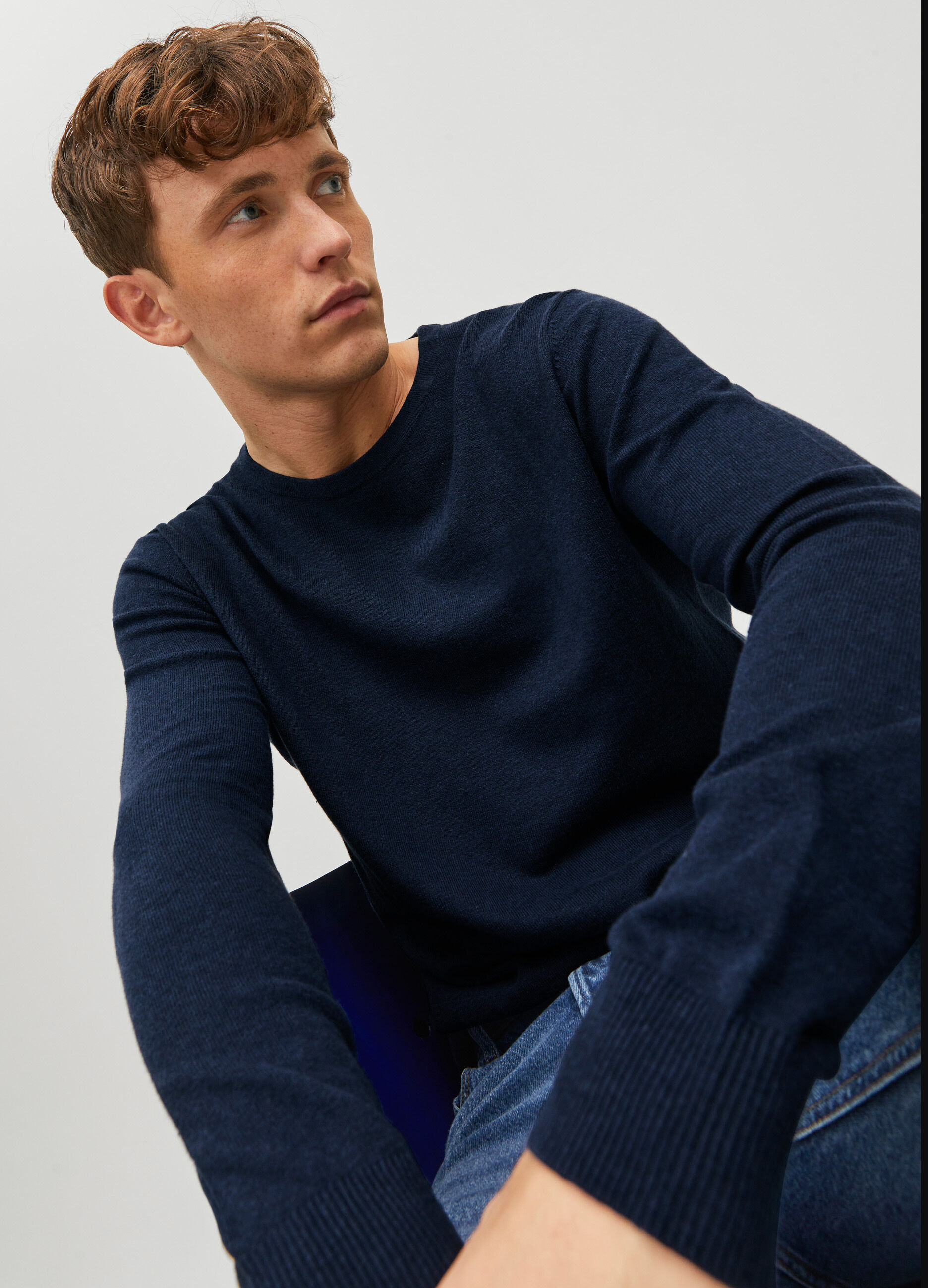 Maglione girocollo in cotone uomo_0