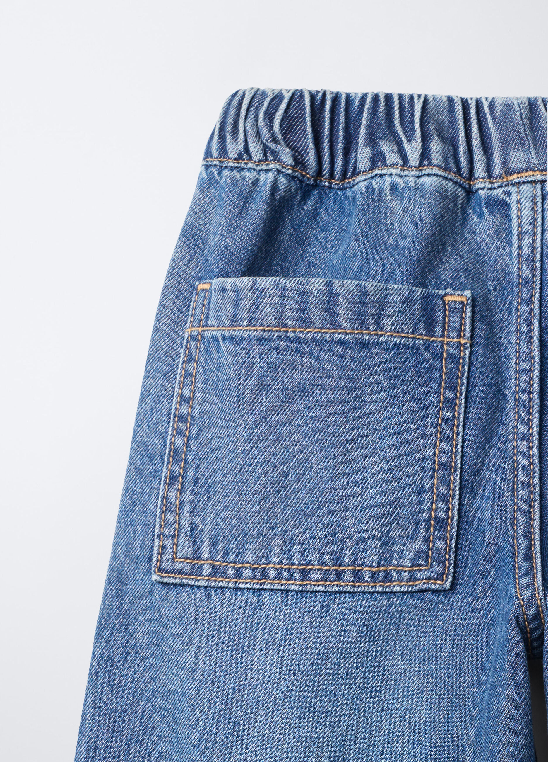 Treggings in denim di puro cotone Wide Leg bambina_2