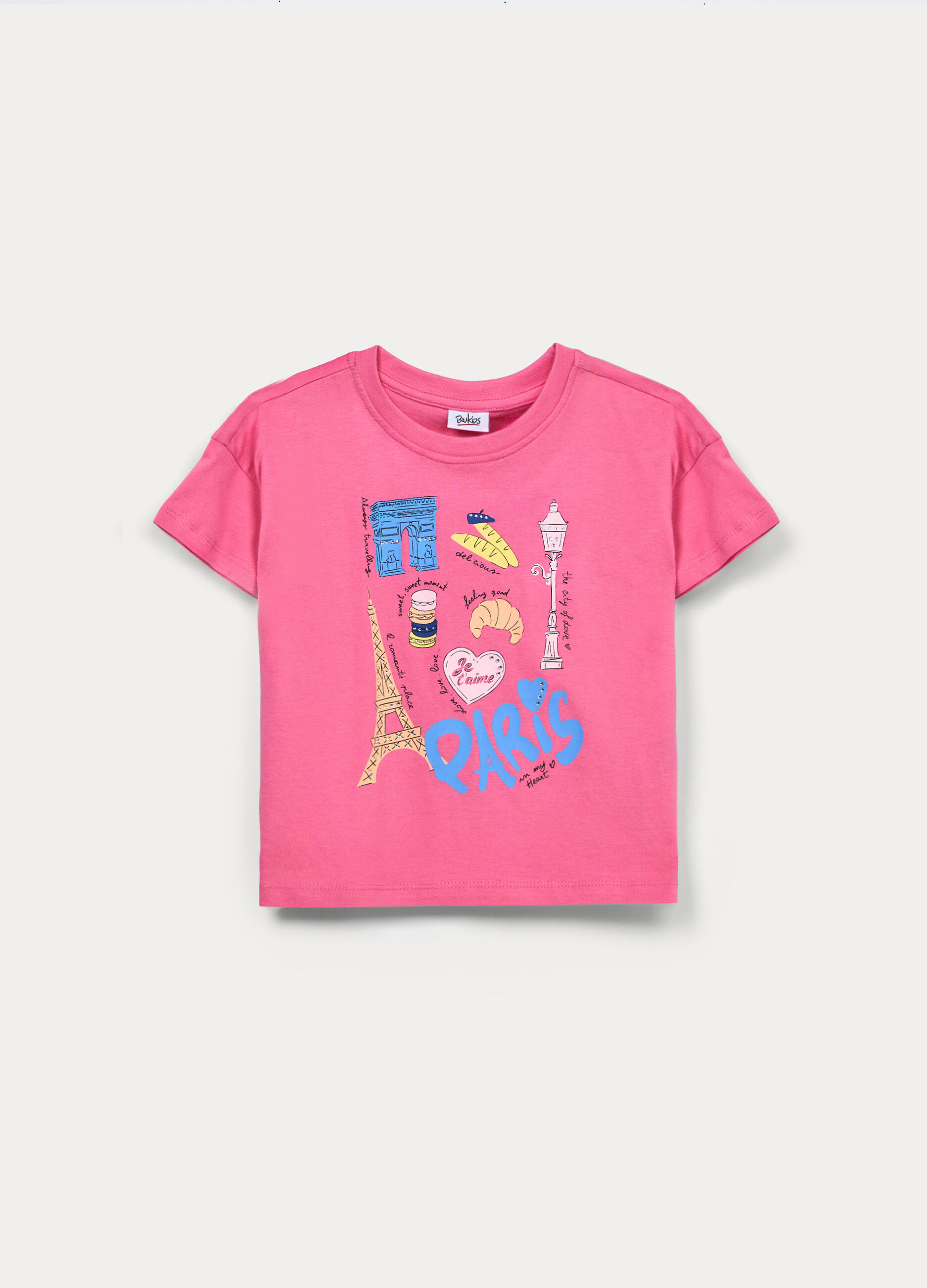 T-shirt in jersey di cotone stretch bambina_0