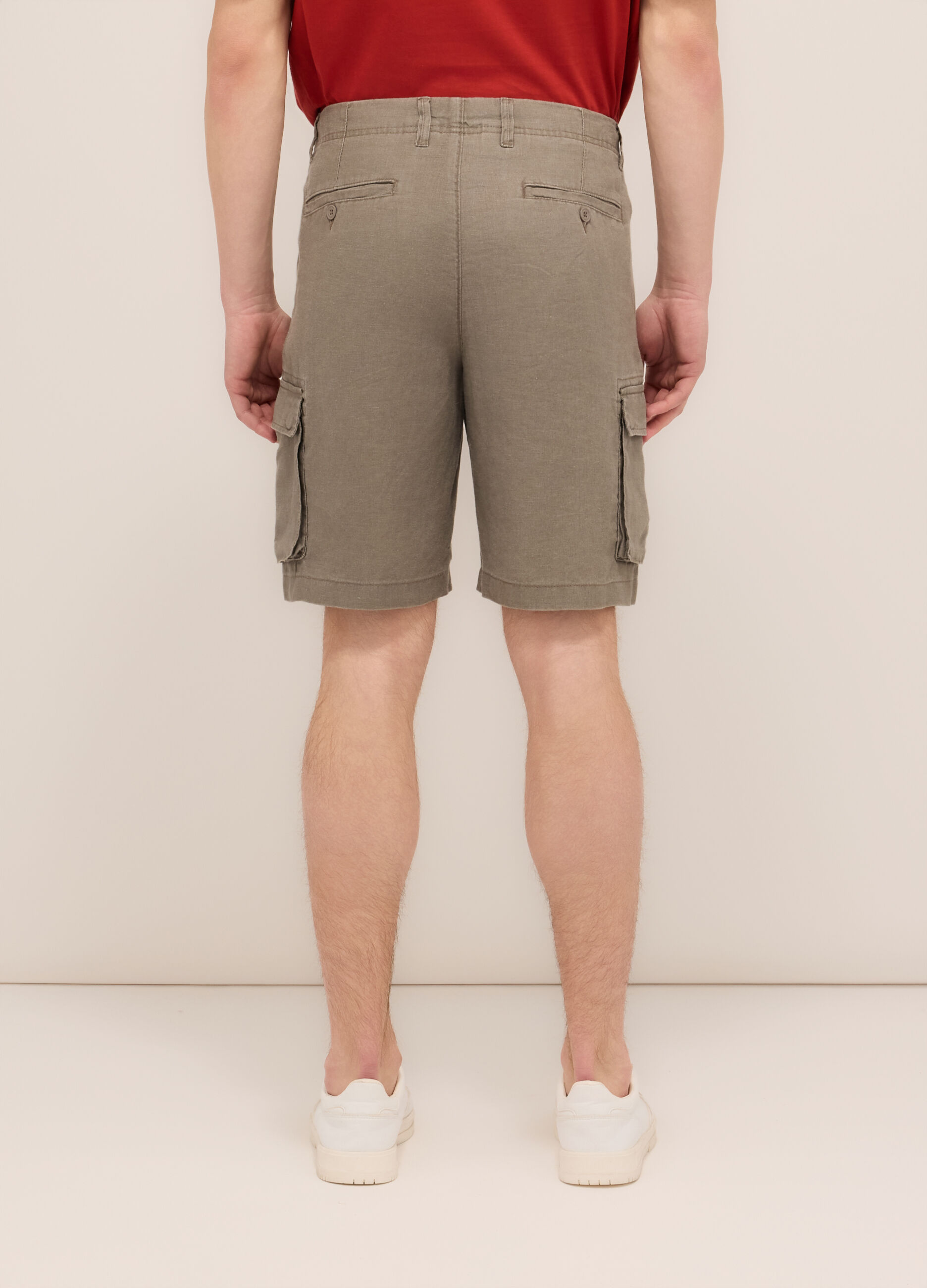 Bermuda cargo regular fit in lino uomo_1