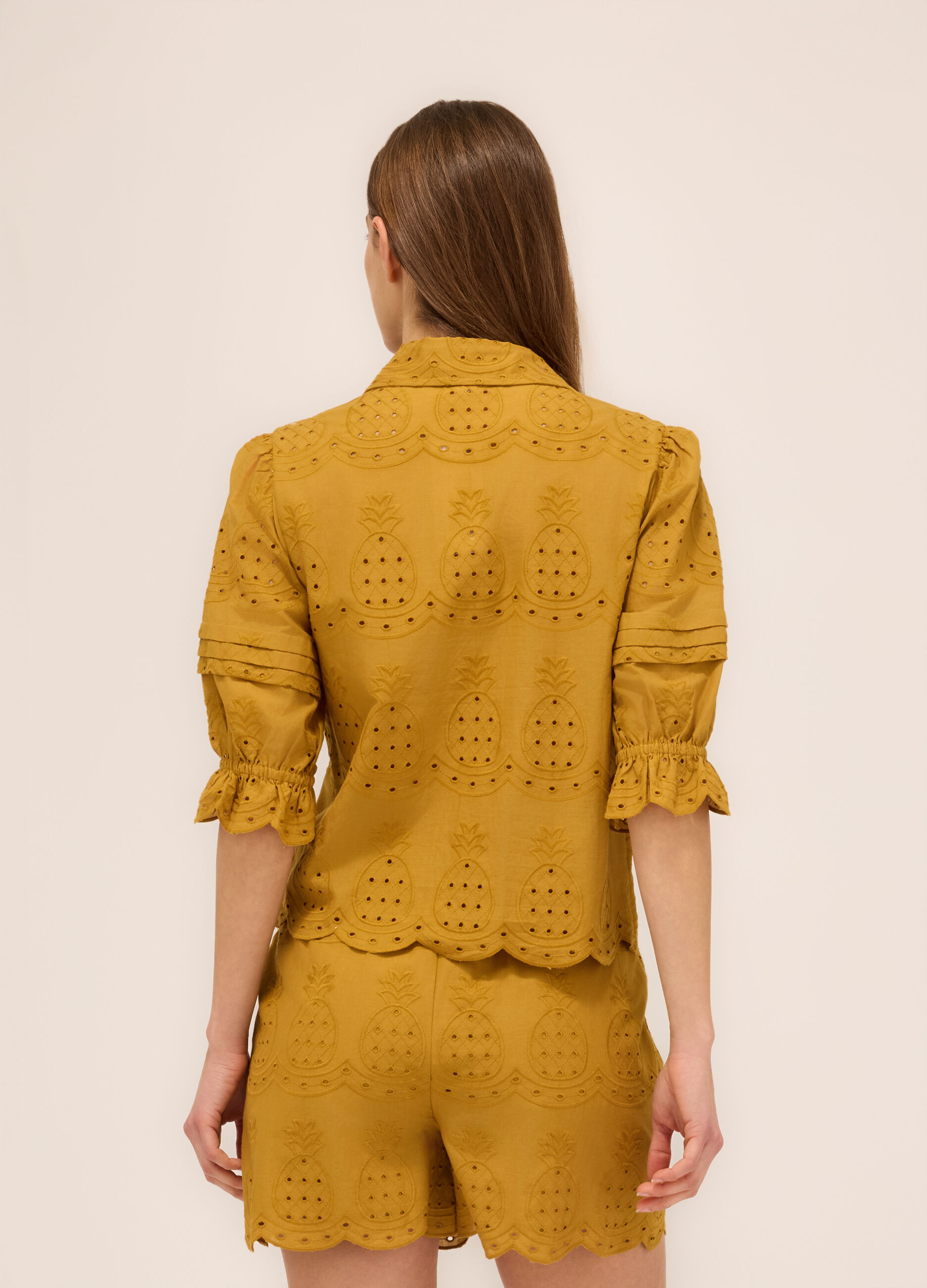 Camicia in puro cotone sangallo donna