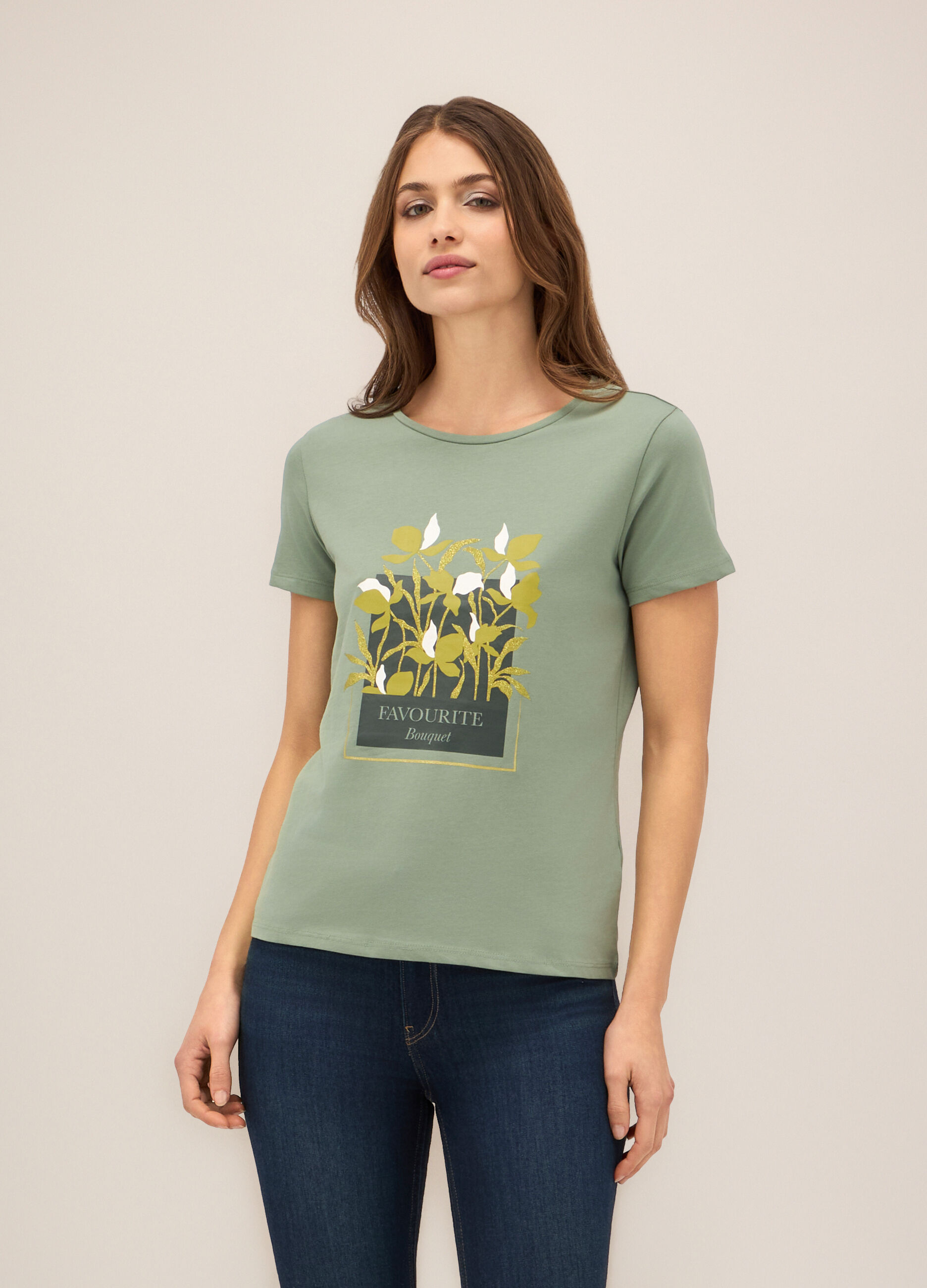 T-shirt in cotone stretch donna_0