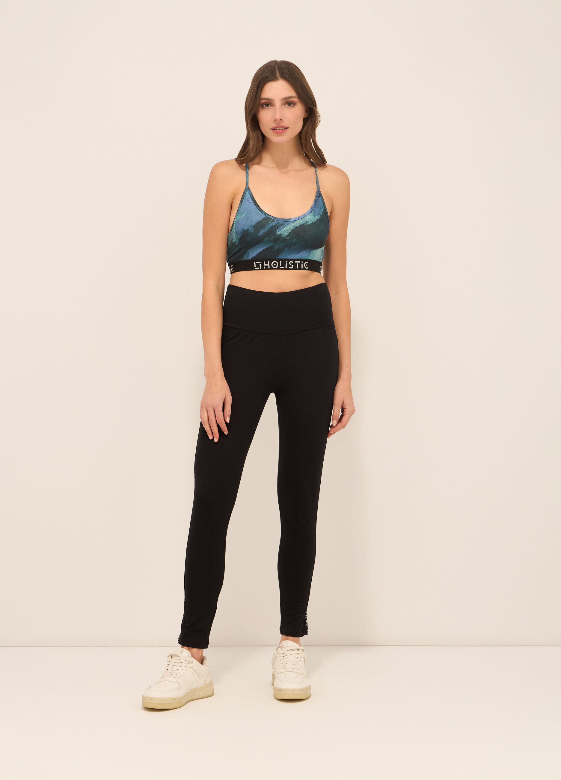 Leggings in jersey di cotone stretch donna 
