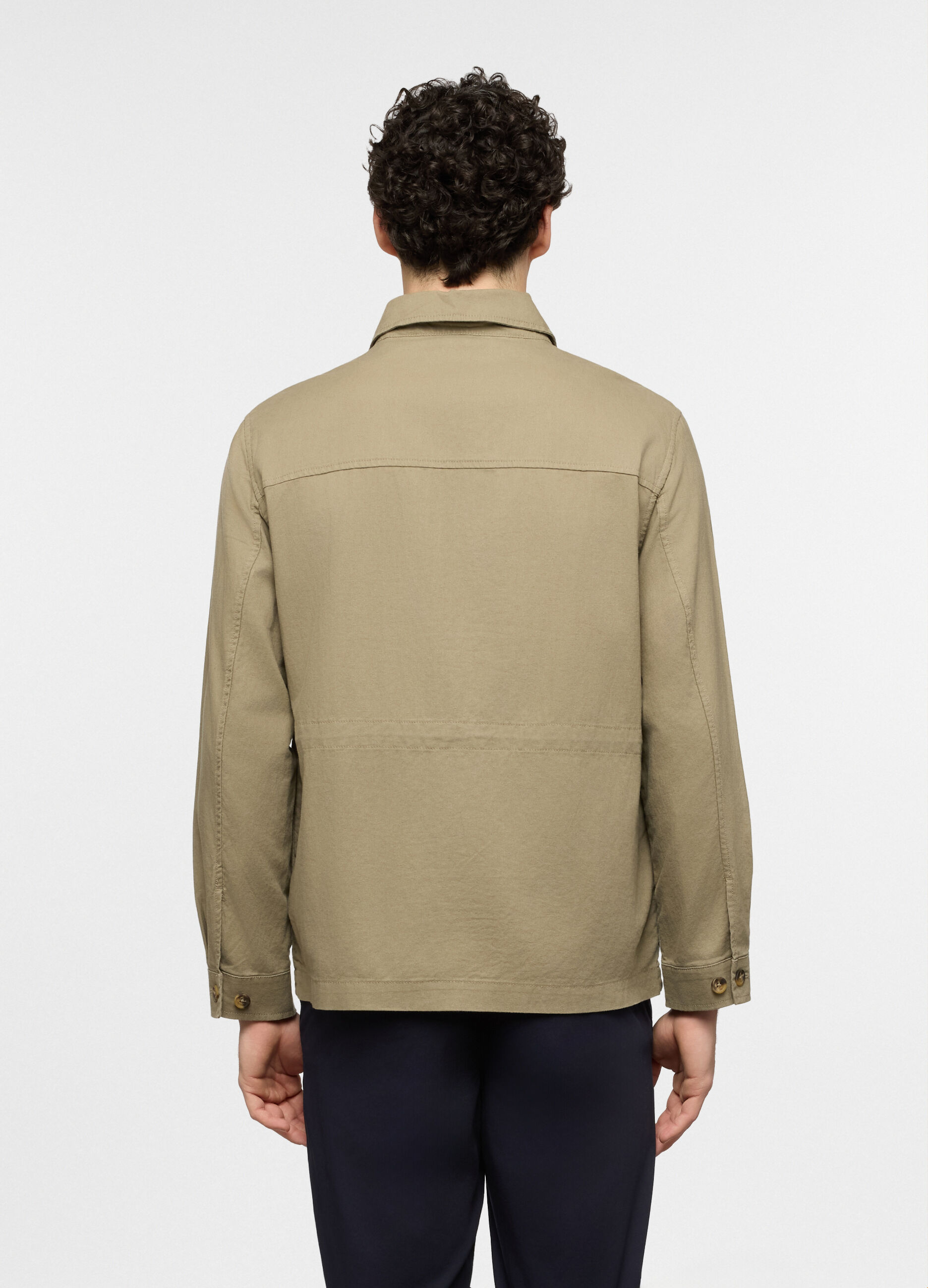 Giacca a camicia in cotone e lino uomo_1