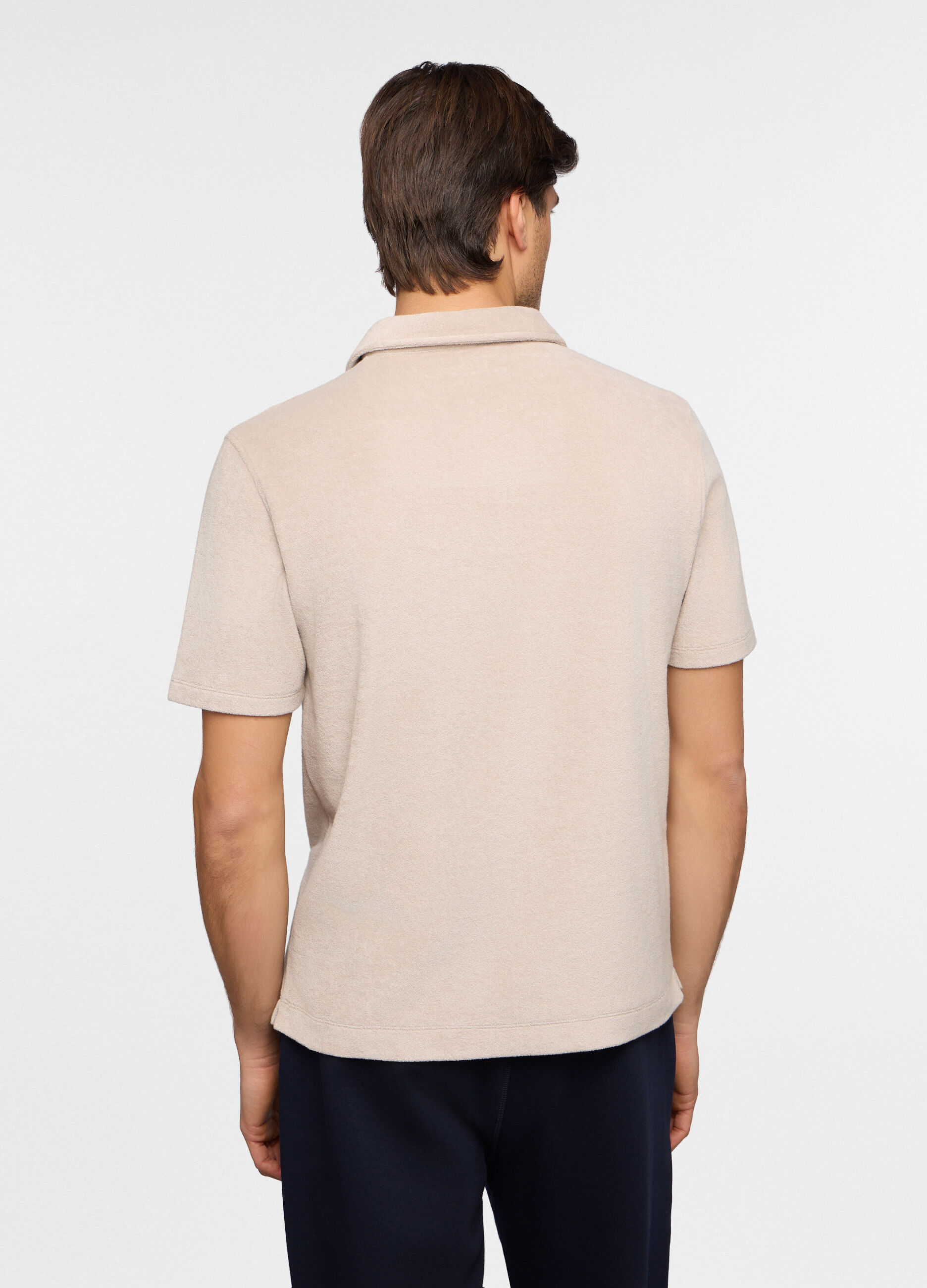 Polo a maniche corte in spugna di cotone uomo_1