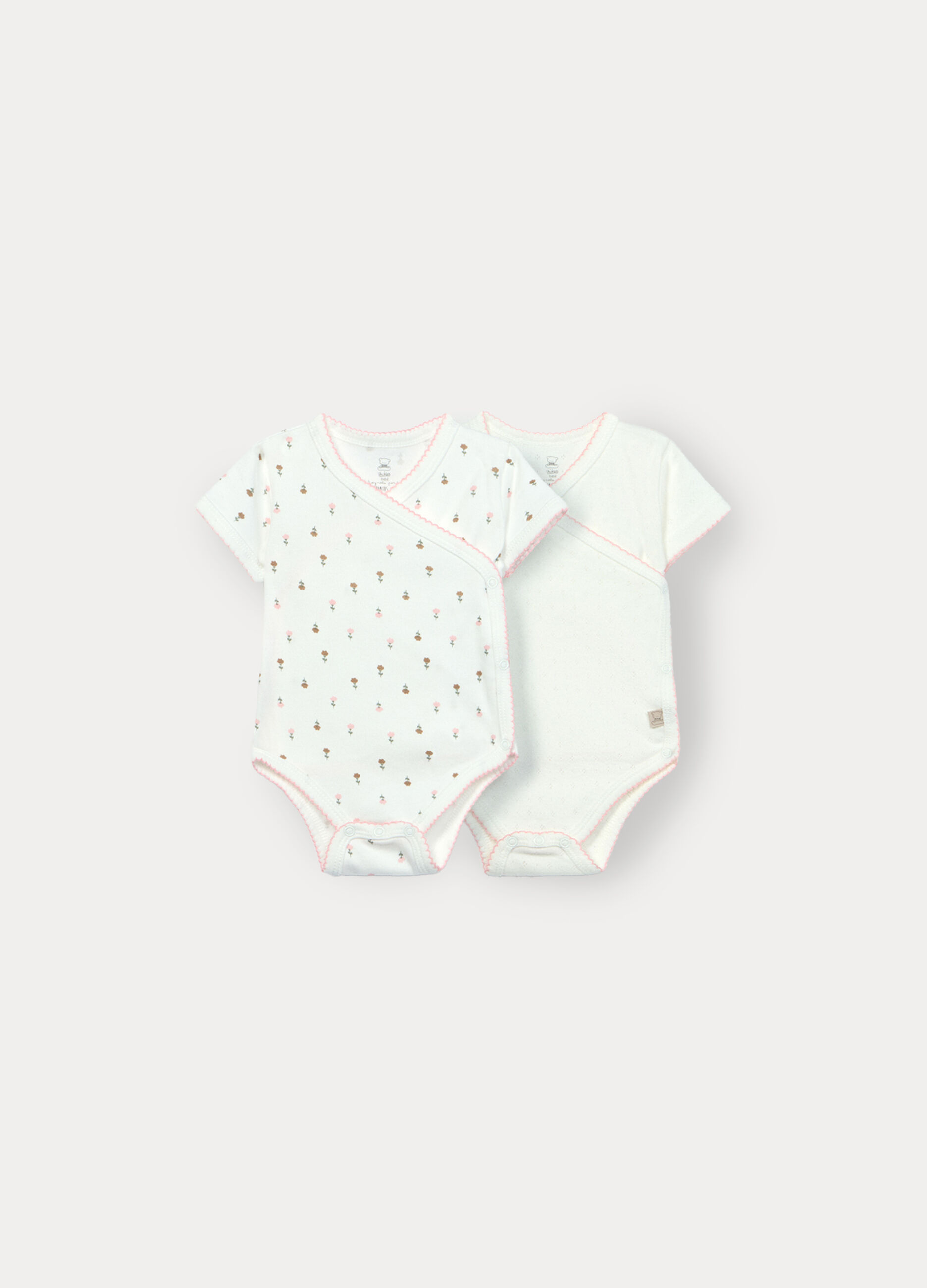 Pack 2 body incrociati in interlock di puro cotone neonata_0