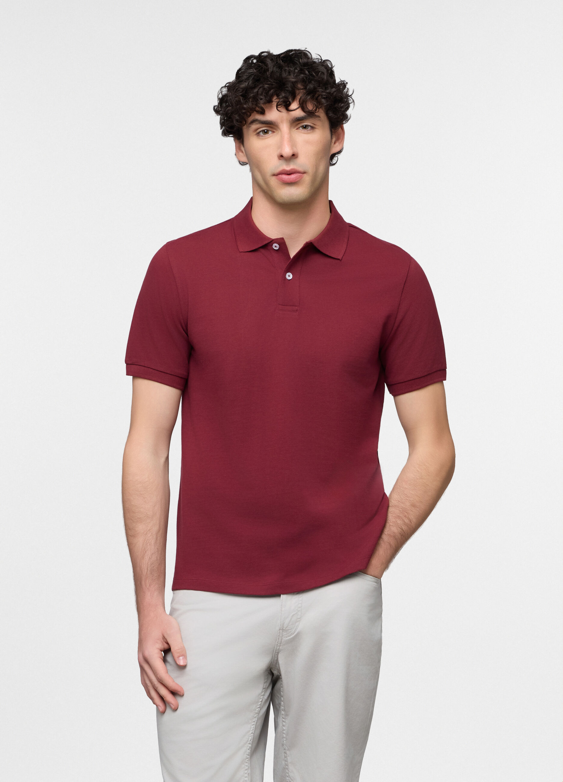 Polo in piquet di cotone uomo_0