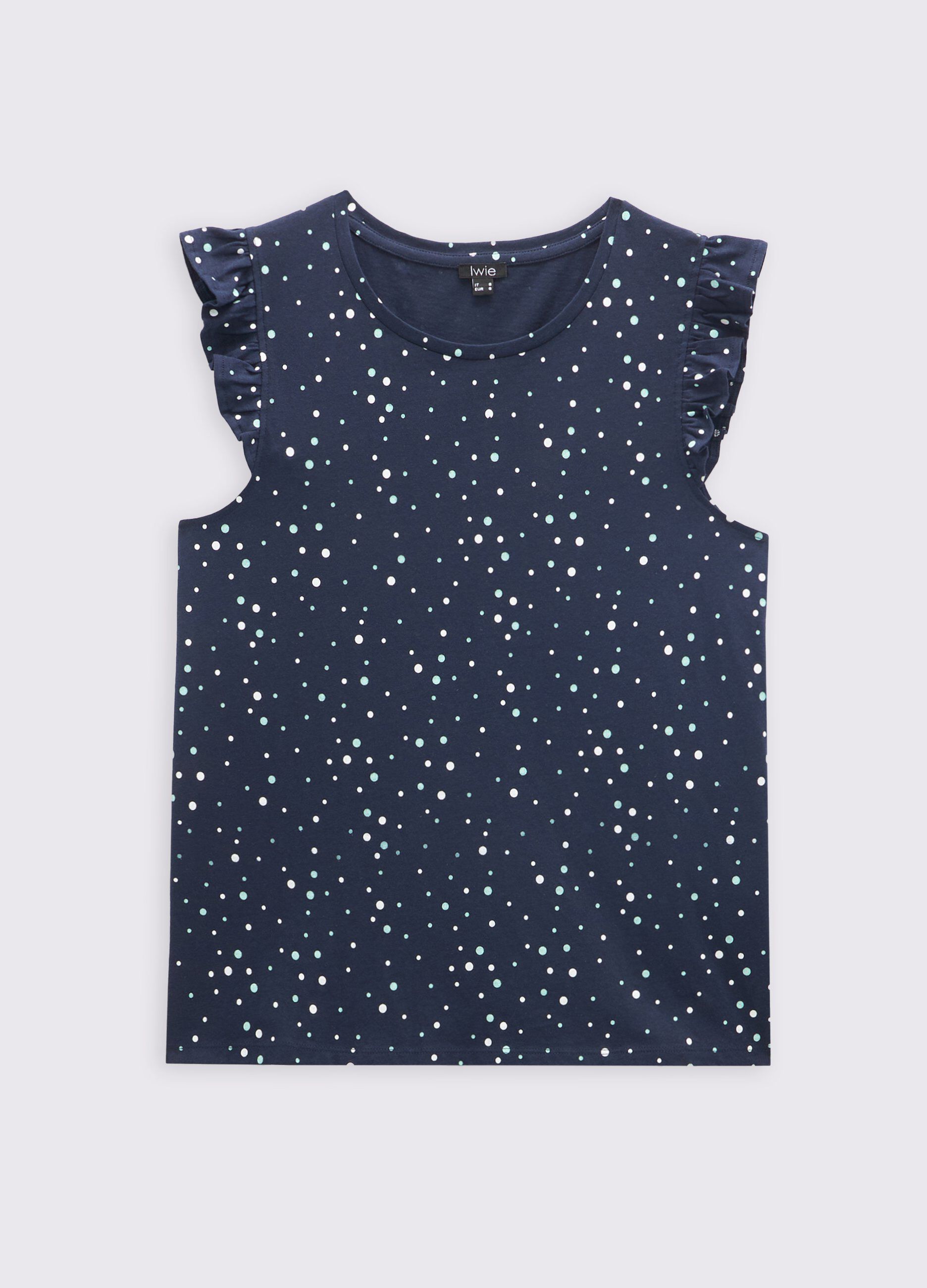 Canotta con rouches in puro cotone donna