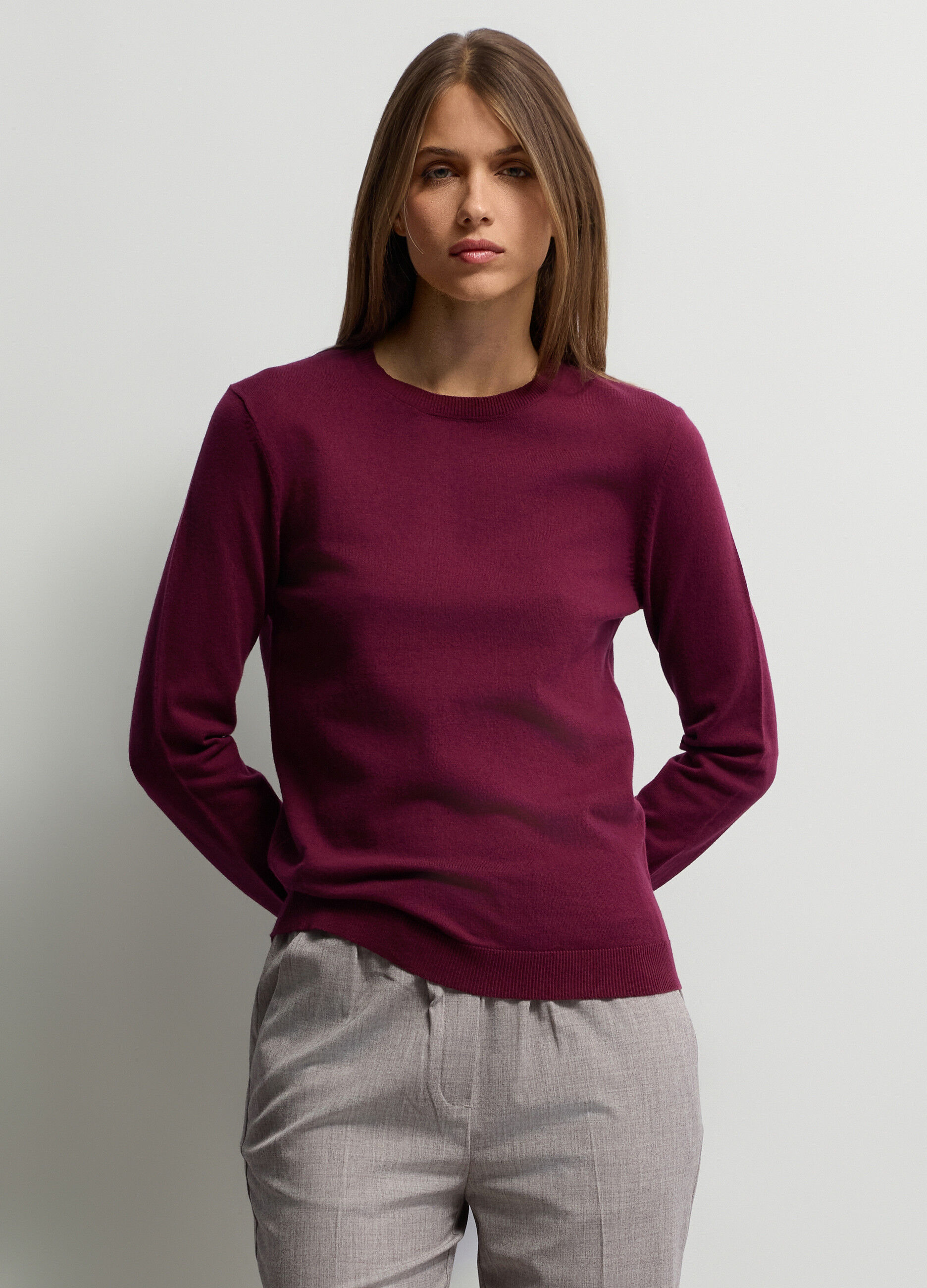 Pullover girocollo rasato donna_0