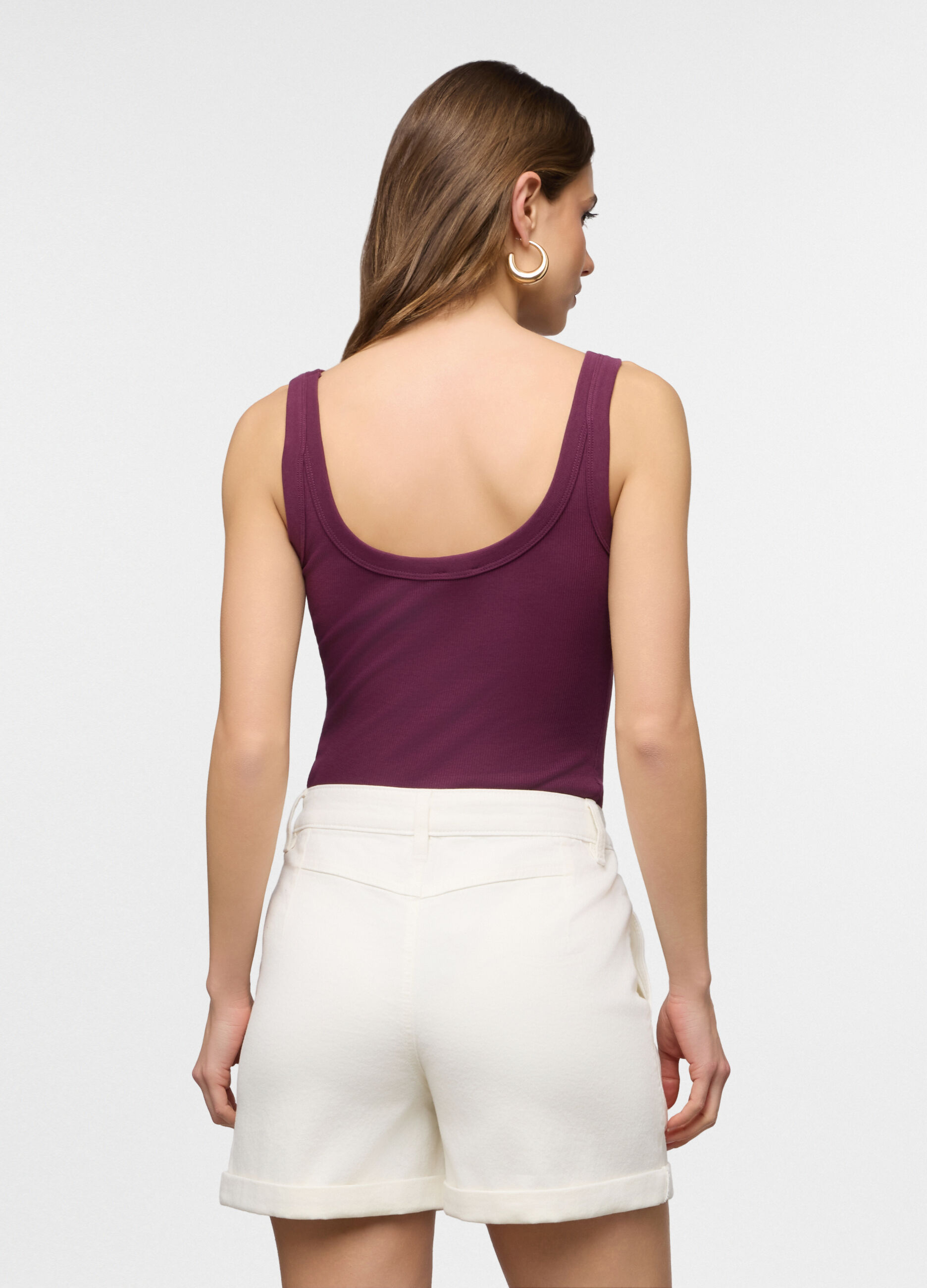 Canotta fitted in costina stretch donna_1