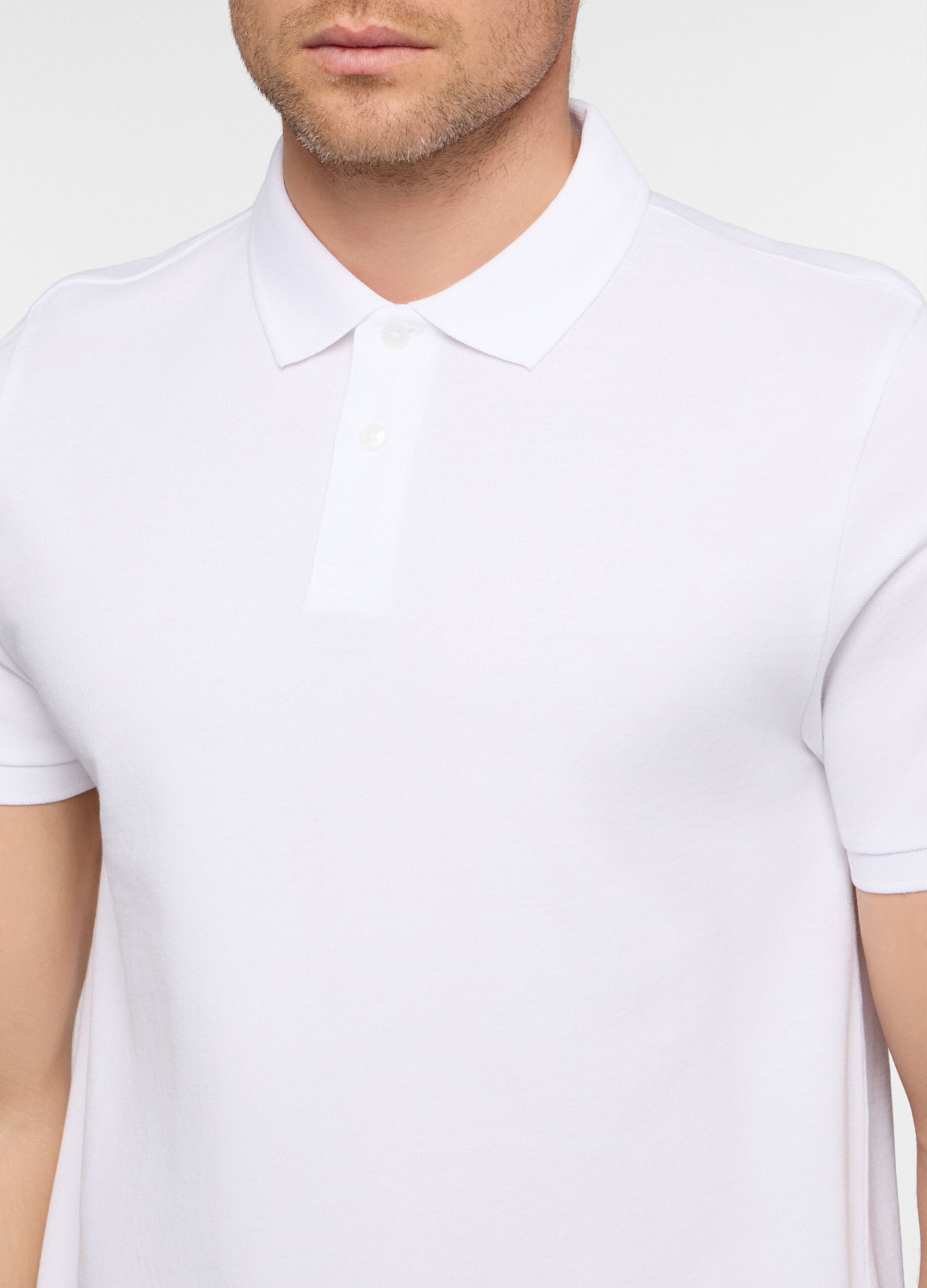 Polo a maniche corte in piquet di cotone uomo_2