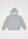 Felpa full zip con cappuccio in misto cotone donna_4