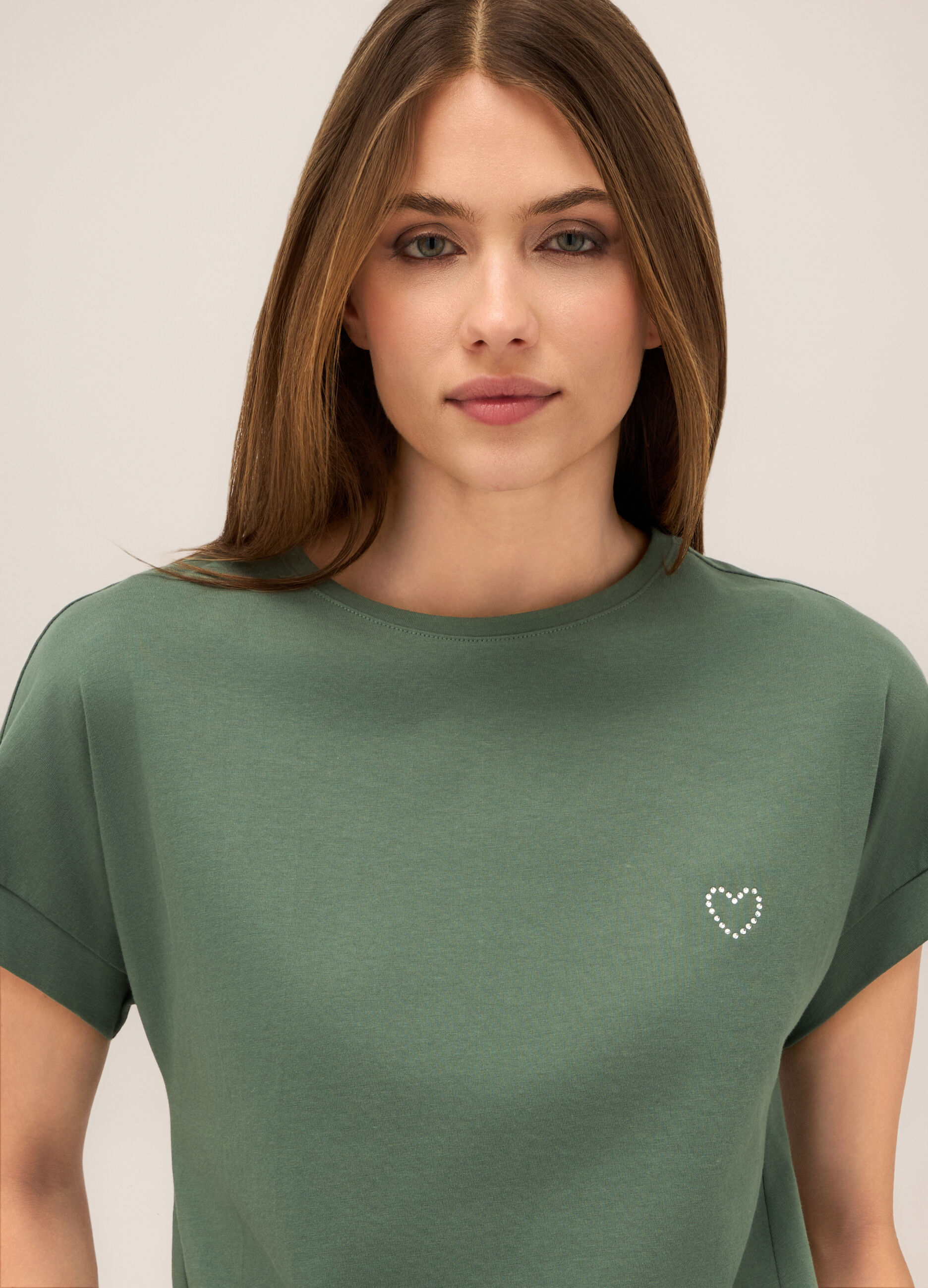 T-shirt in jersey di puro cotone donna_2