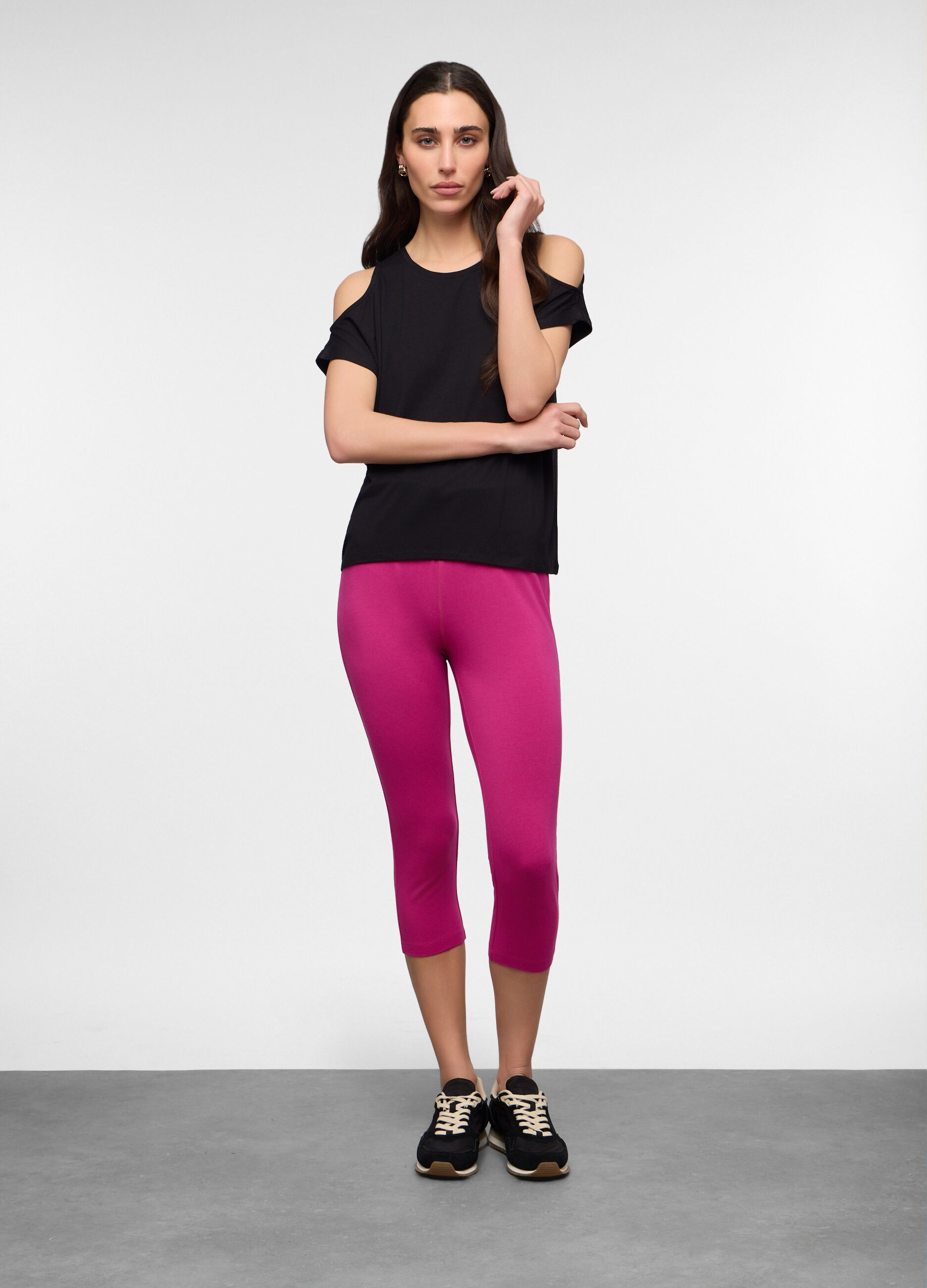 Leggings Capri Fit Skinny in jersey di cotone stretch donna_0