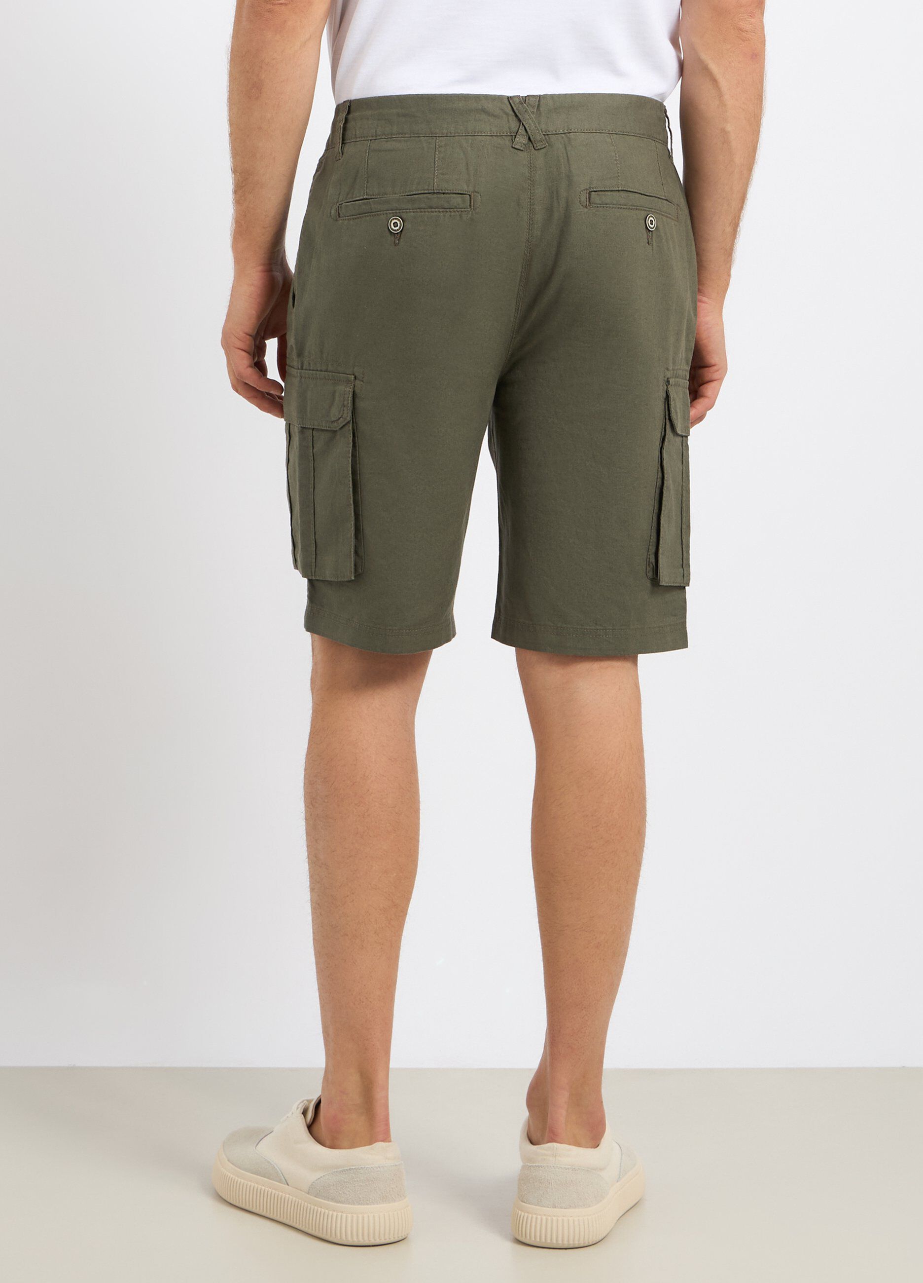 Bermuda cargo in misto lino uomo_1