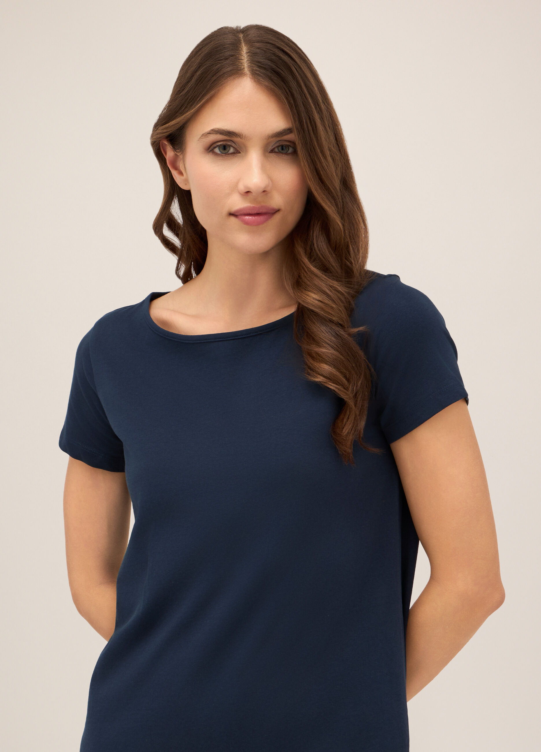 Abito corto in cotone stretch donna_2