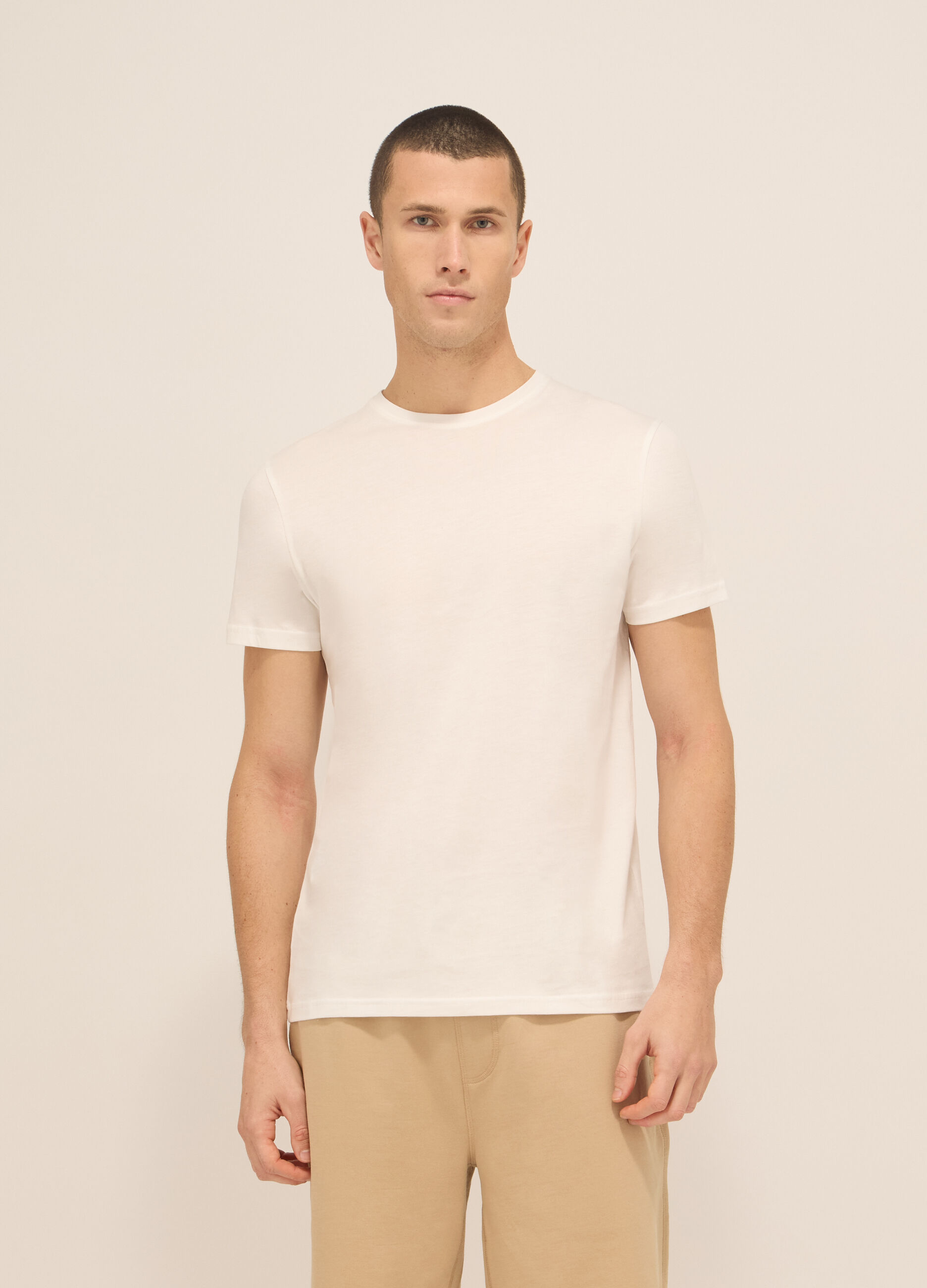 T-shirt girocollo in puro cotone uomo_0