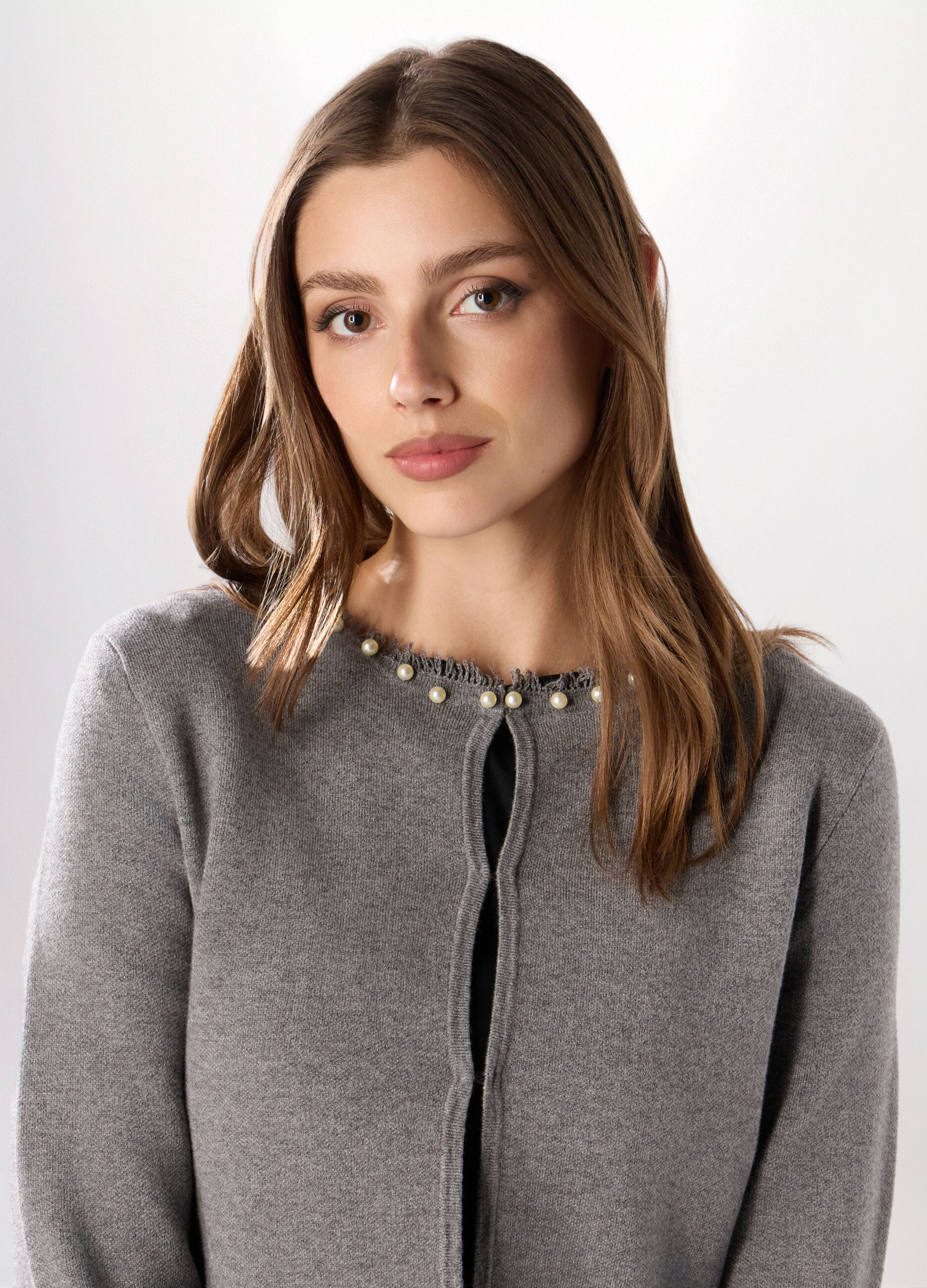 Cardigan tricot misto viscosa donna_2